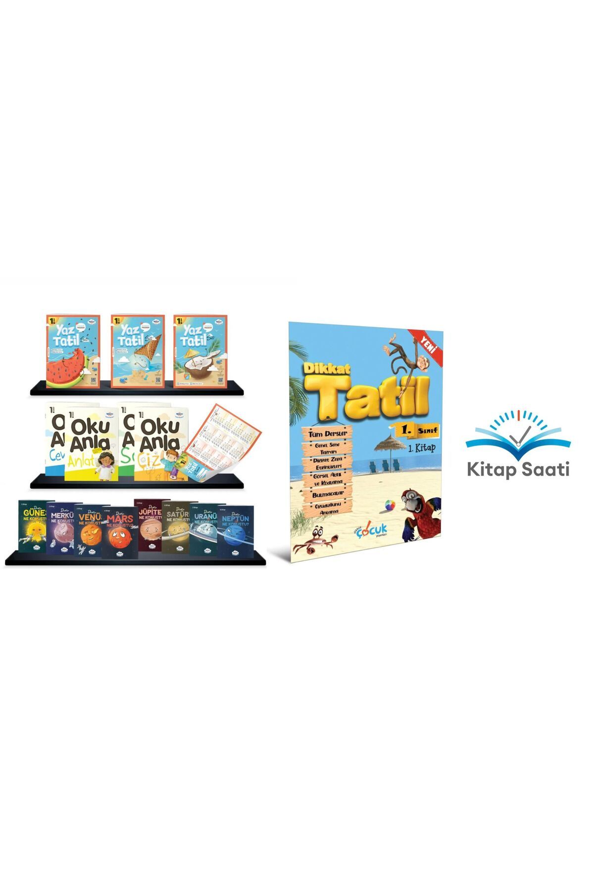 öğretmen evde Öğretmenevde 1. Sınıf Yaz Tatil Kitabı Seti & Dikkat Çocuk 1. Sınıf Yaz Tatil Kitabı Seti