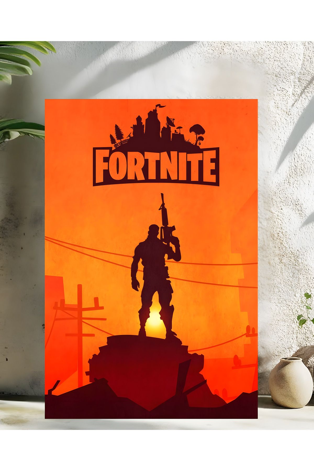Levhane Fortnite Parlak Renkli Gamer Metal Tablo