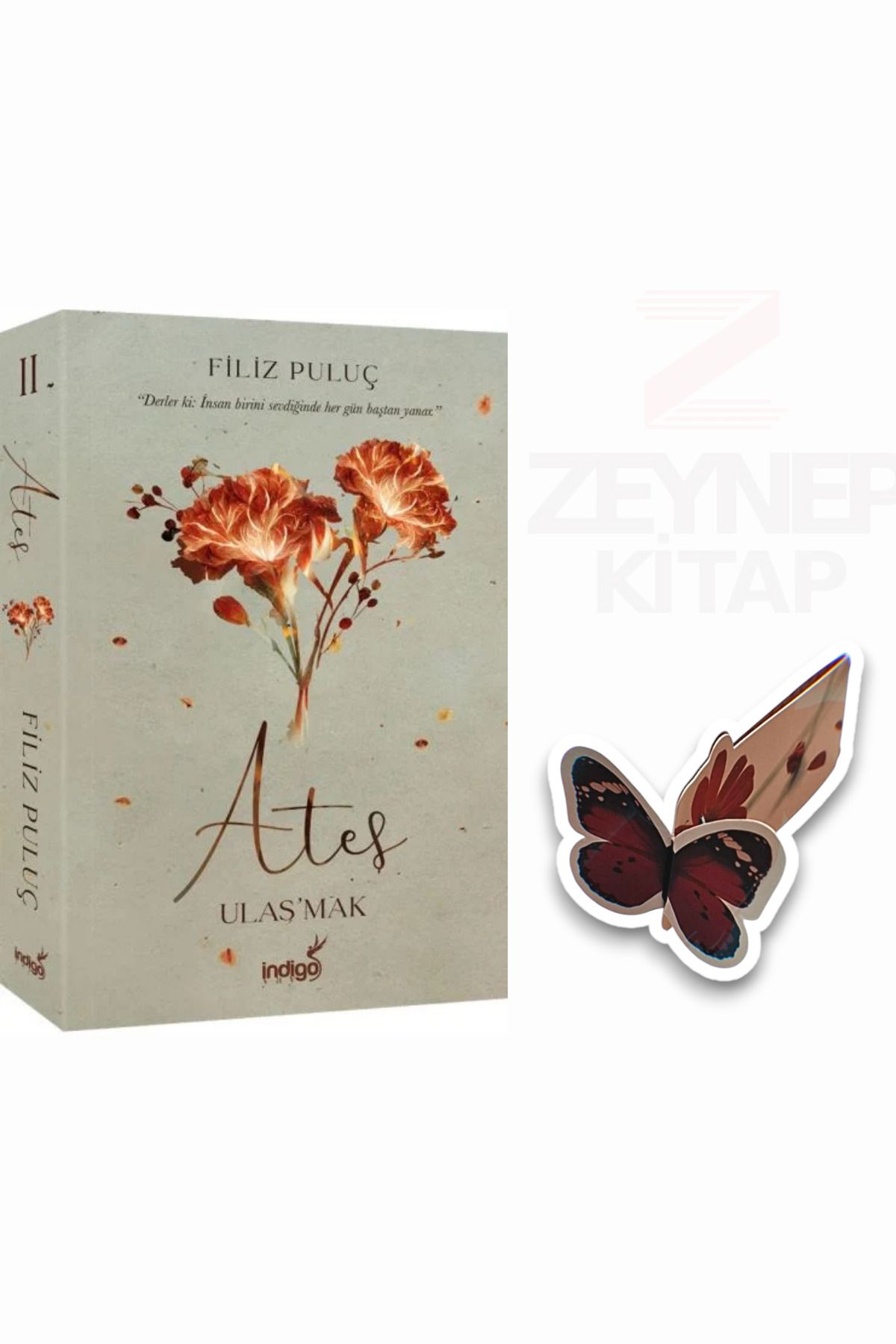 İndigo Kitap Ateş 2 Ulaşmak(KARTONKAPAK)(Özel Tasarım Kelebek Ayraç Hediye)