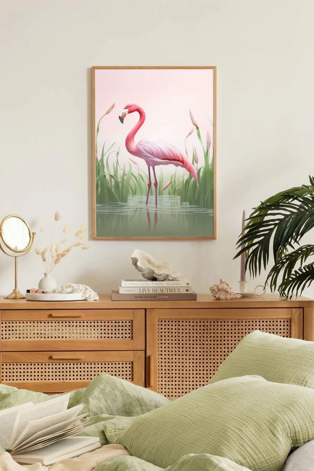 Dekorsiahome Tek Parça Ahşap Çerçeveli Oturma Odası Salon Mutfak Tablo TK0301