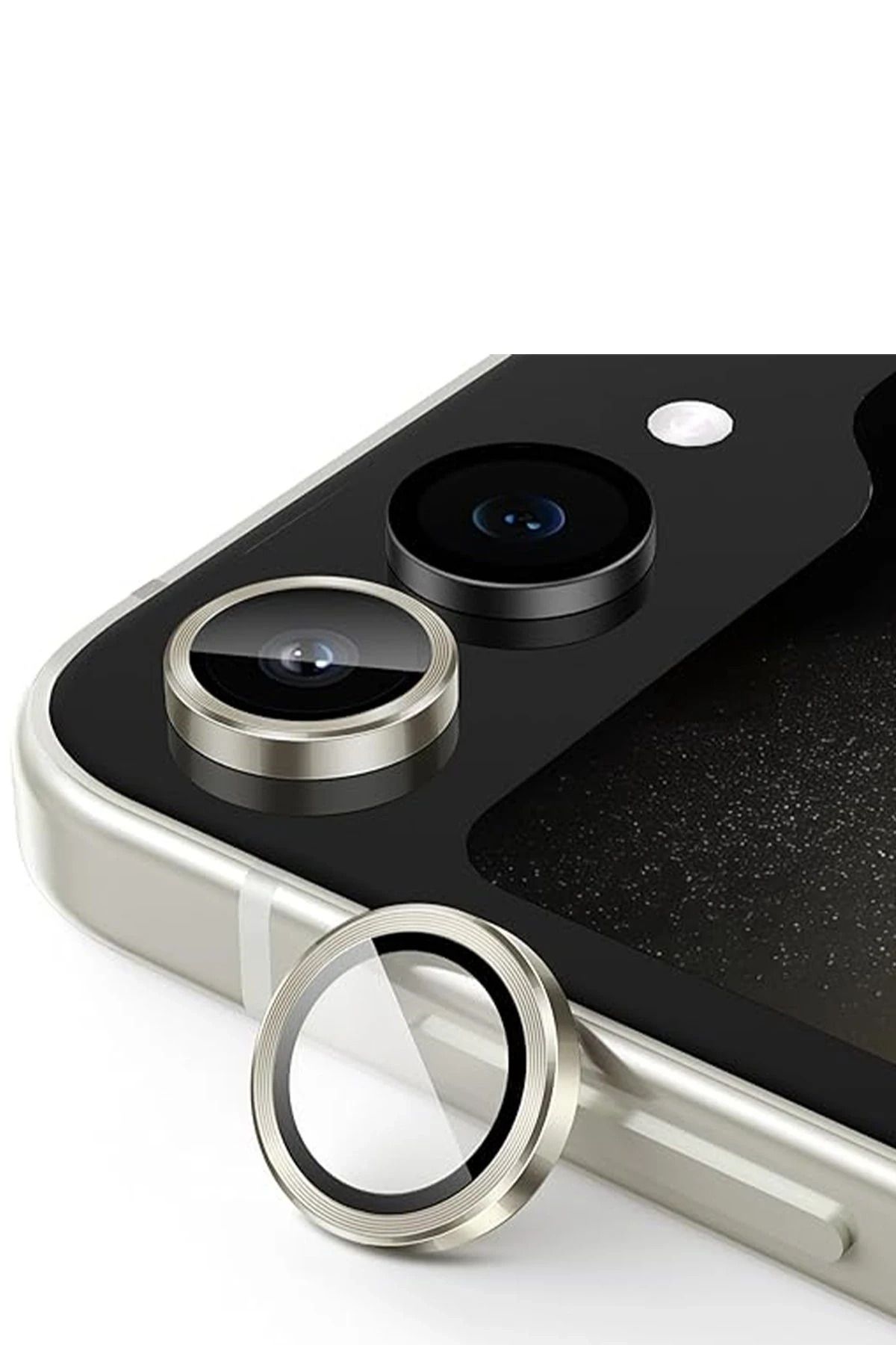 NewFace Samsung Galaxy Z Flip 5 Valdez Metal Kamera Lens - Krem ALMLA