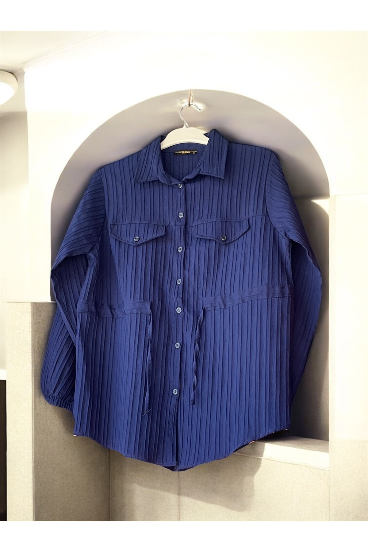 Butik Lacivert Gömlek Tunik