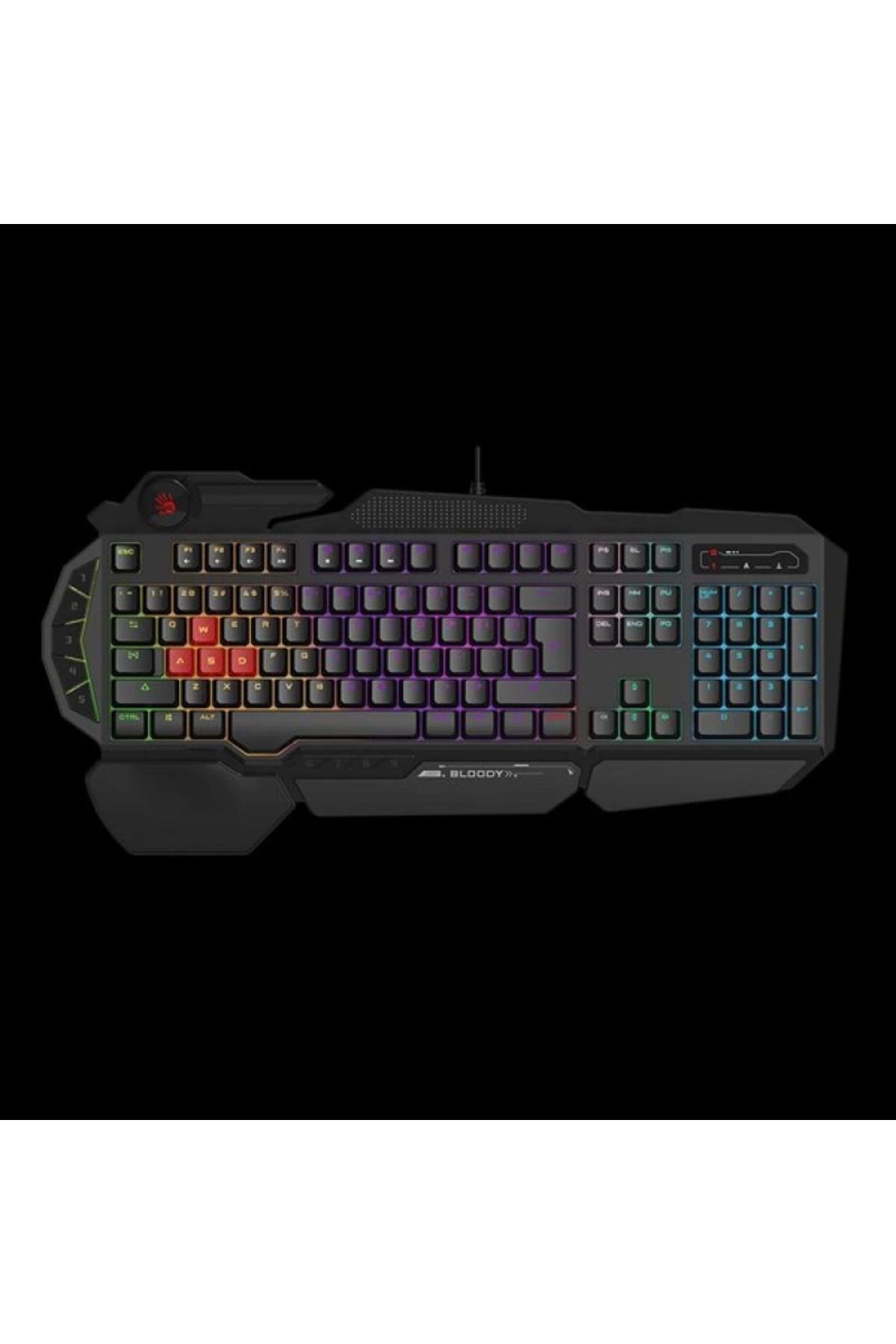 hayalimsah BLOODY B310N USB Q Trk RGB Led Aydınlatmalı Mekanik Hisli Siyah Gaming Klavye Bilek Destekli