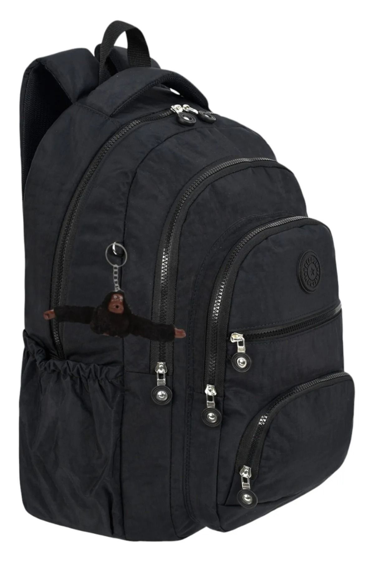 great bags Lüx Krinkıl Kumaş Siyah Unisex Lise Ve Ortaokul Sırt Çantası, Okul Çantası, Suya Dayanıklı