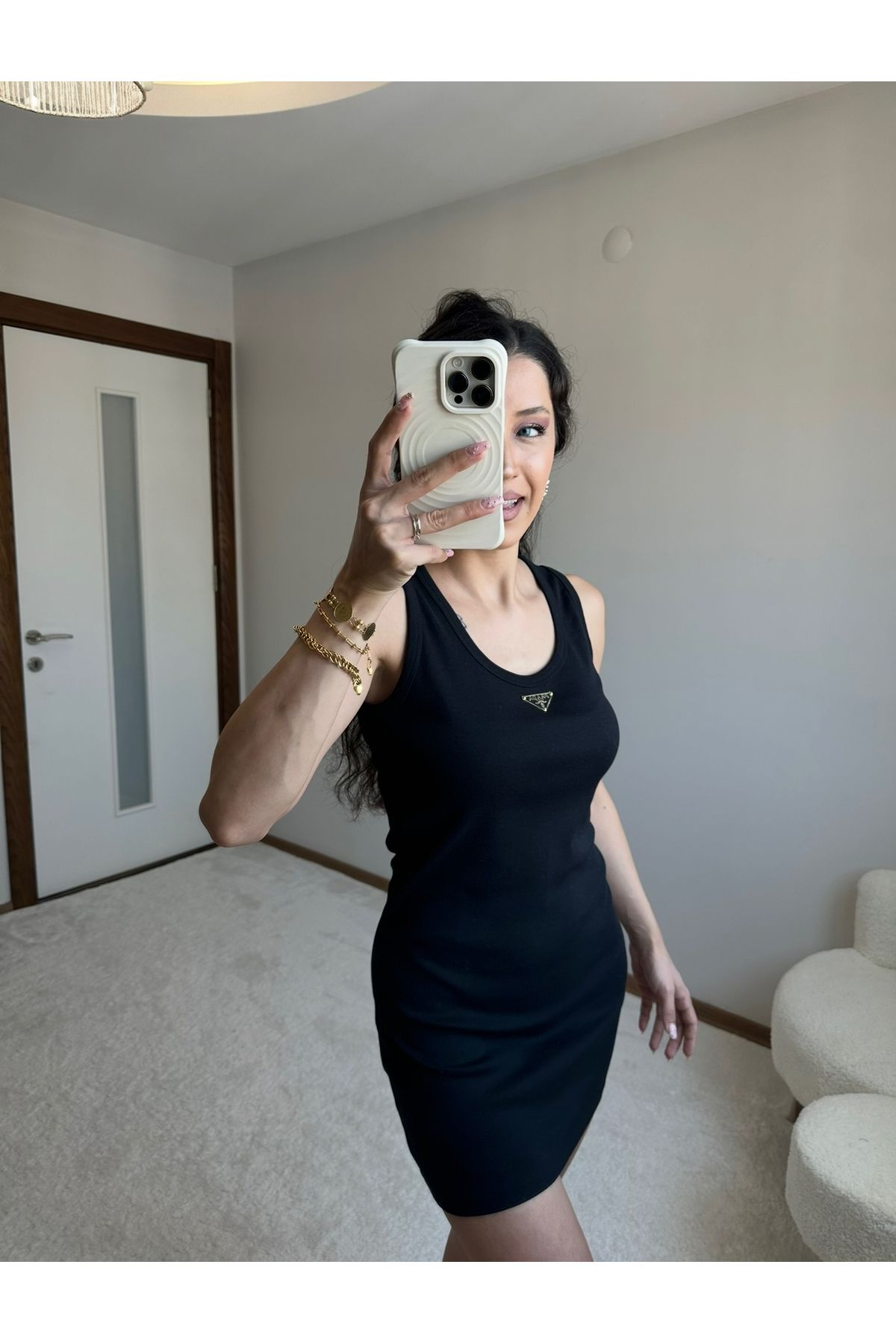 MoyStore Prd Siyah Basic Elbise
