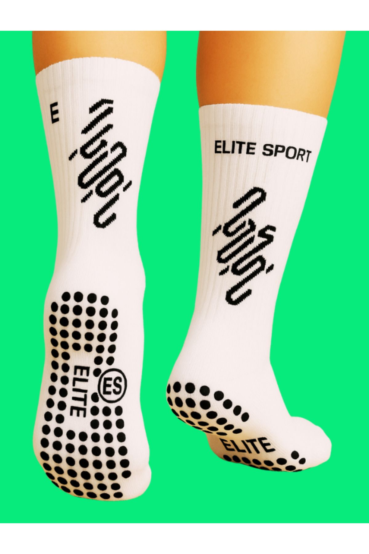Shuttle Park Özel Unisex Beyaz Anti Slip Kaymaz Silikon Havlu Taban Dikişsiz Maç Pro Sporcu Çorabı