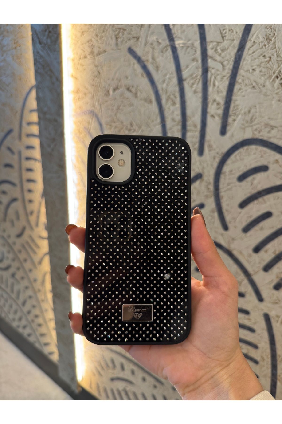 Mois Case İPhone 11 uyumlu elmas pırlanta taşlı siyah kılıf