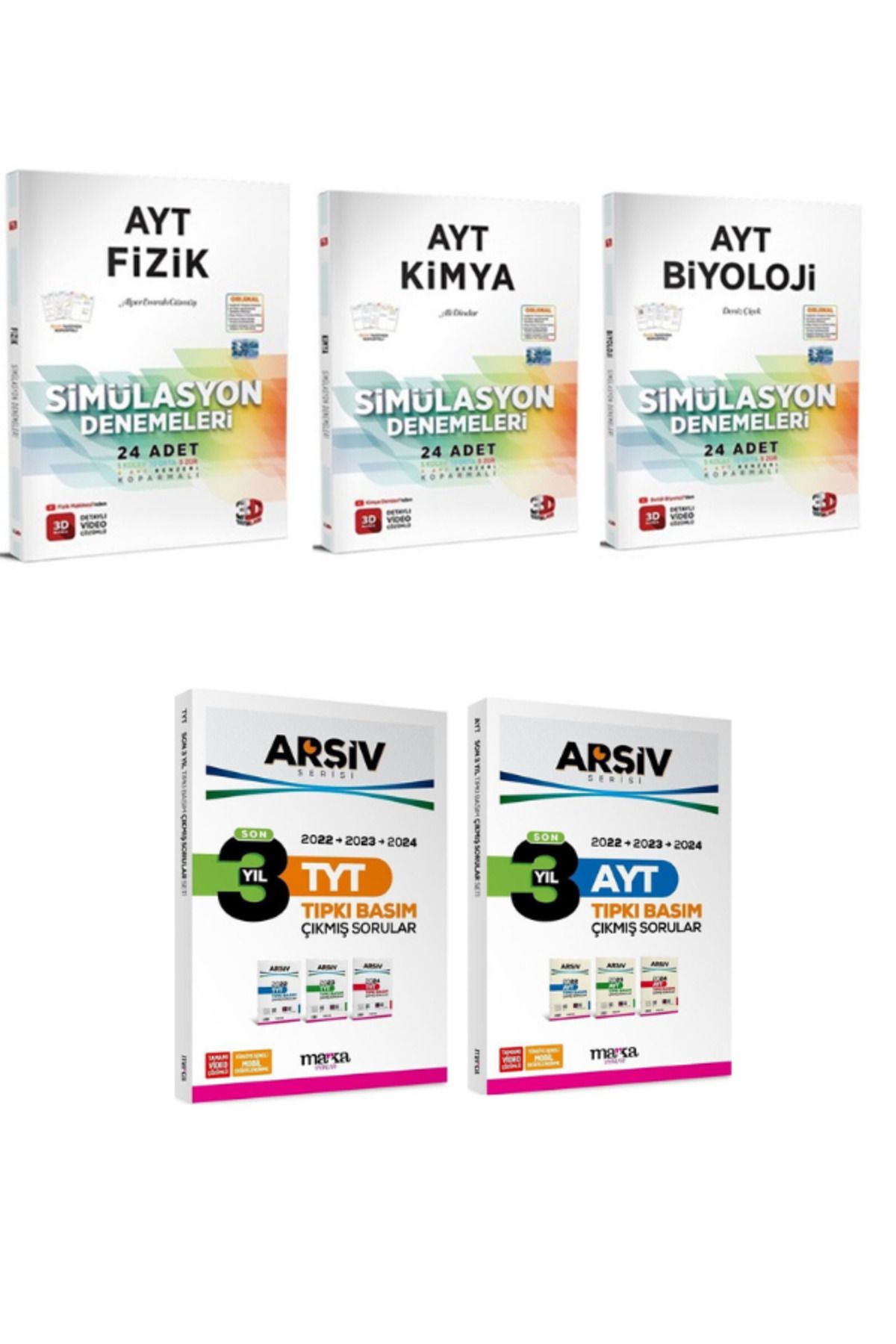 Yargı Yayınları 2025 3d ayt fizik ayt kimya ve 3d ayt biyoloji branş deneme ve tyt ayt 3 yıl çıkmış