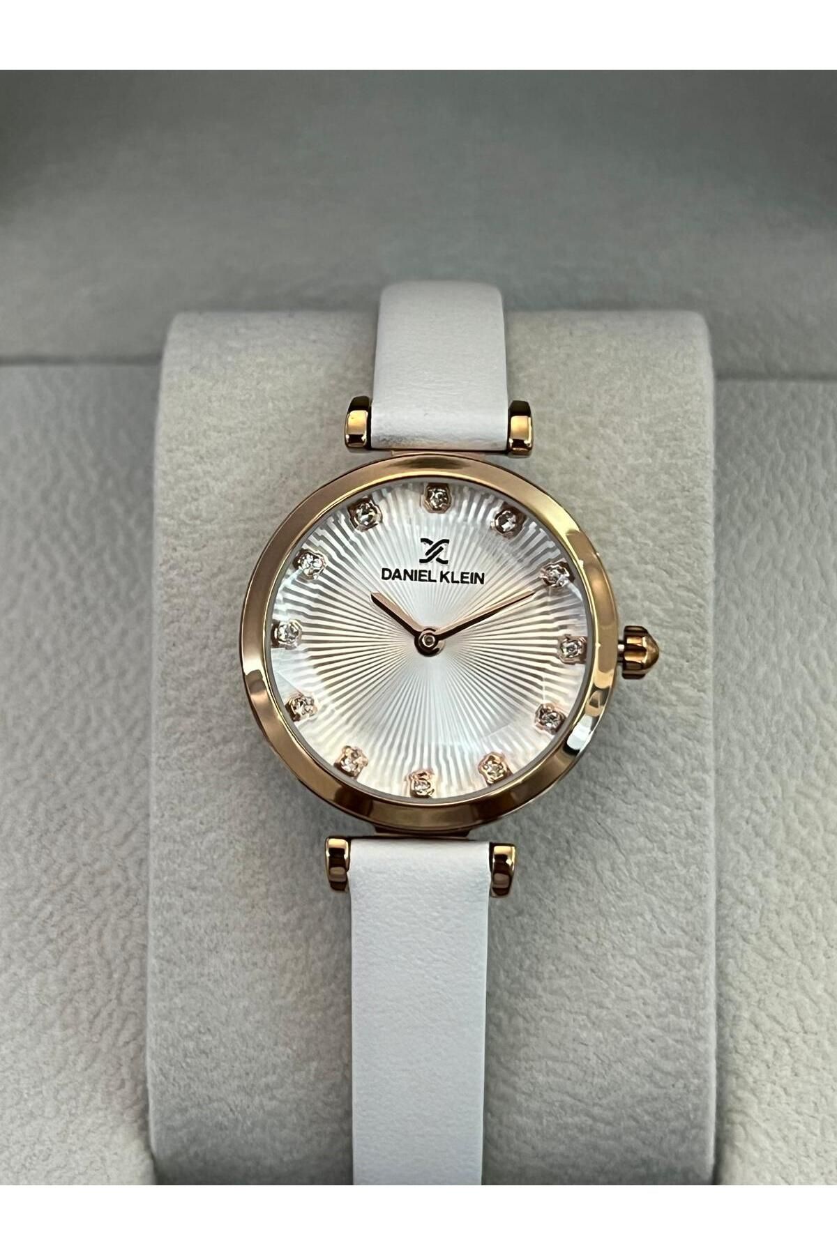 Daniel Klein YENİ MODEL Beyaz Deri Kordon Rose Kasa Kadın Kol Saati