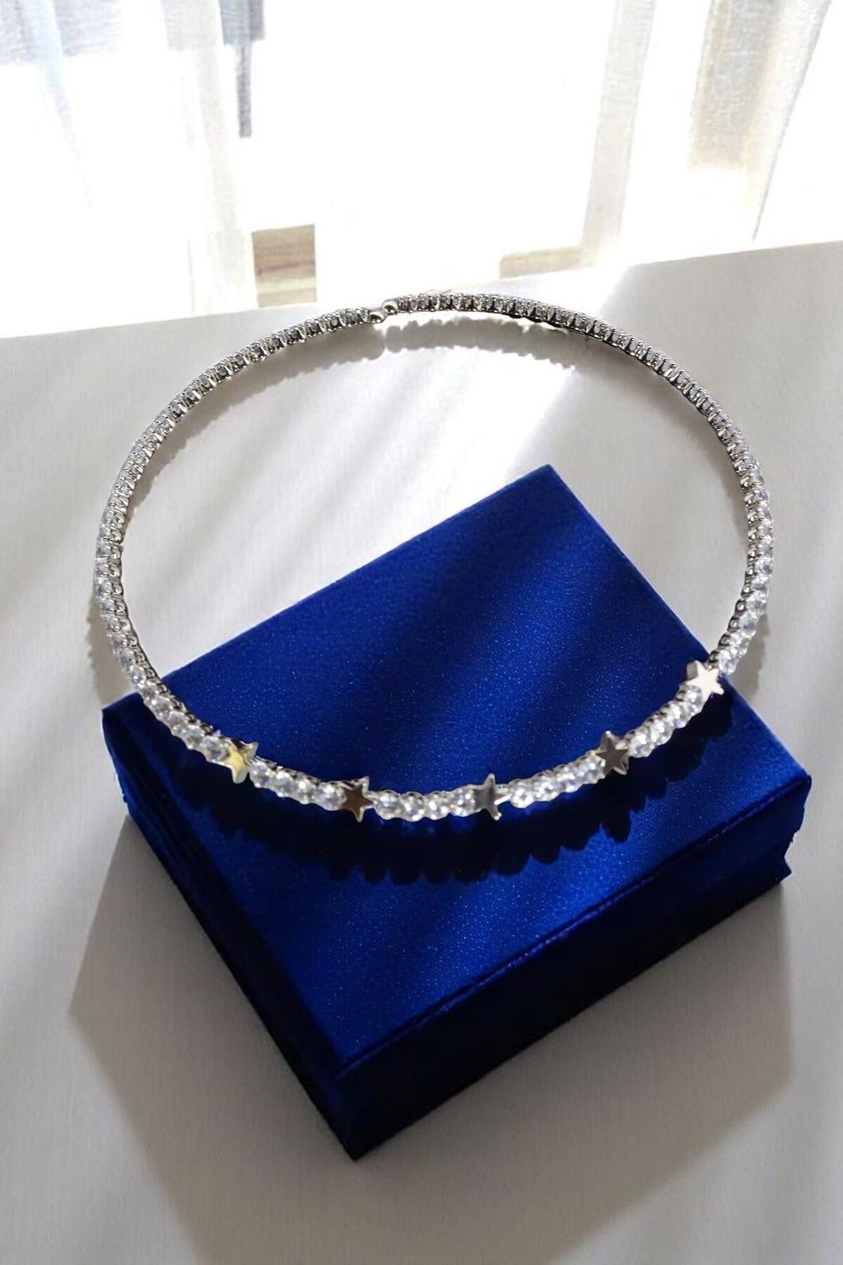 HFKY Yıldız Kristalli Choker Kolye