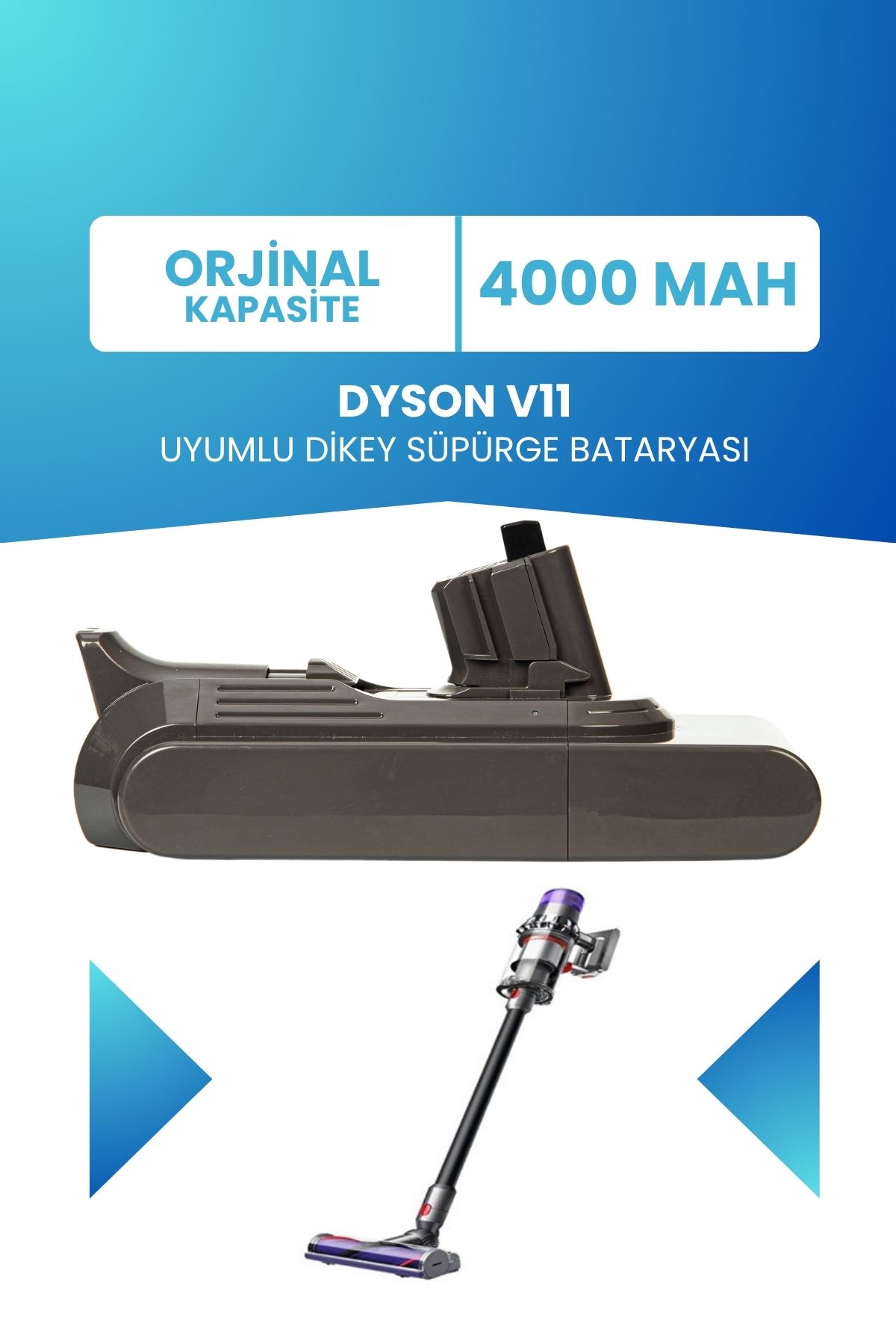 ELECTROLL Dyson V11 Uyumlu Batarya ( KAPASİTE) 25.2v 4000mah Pil Dikey Süpürge Bataryası