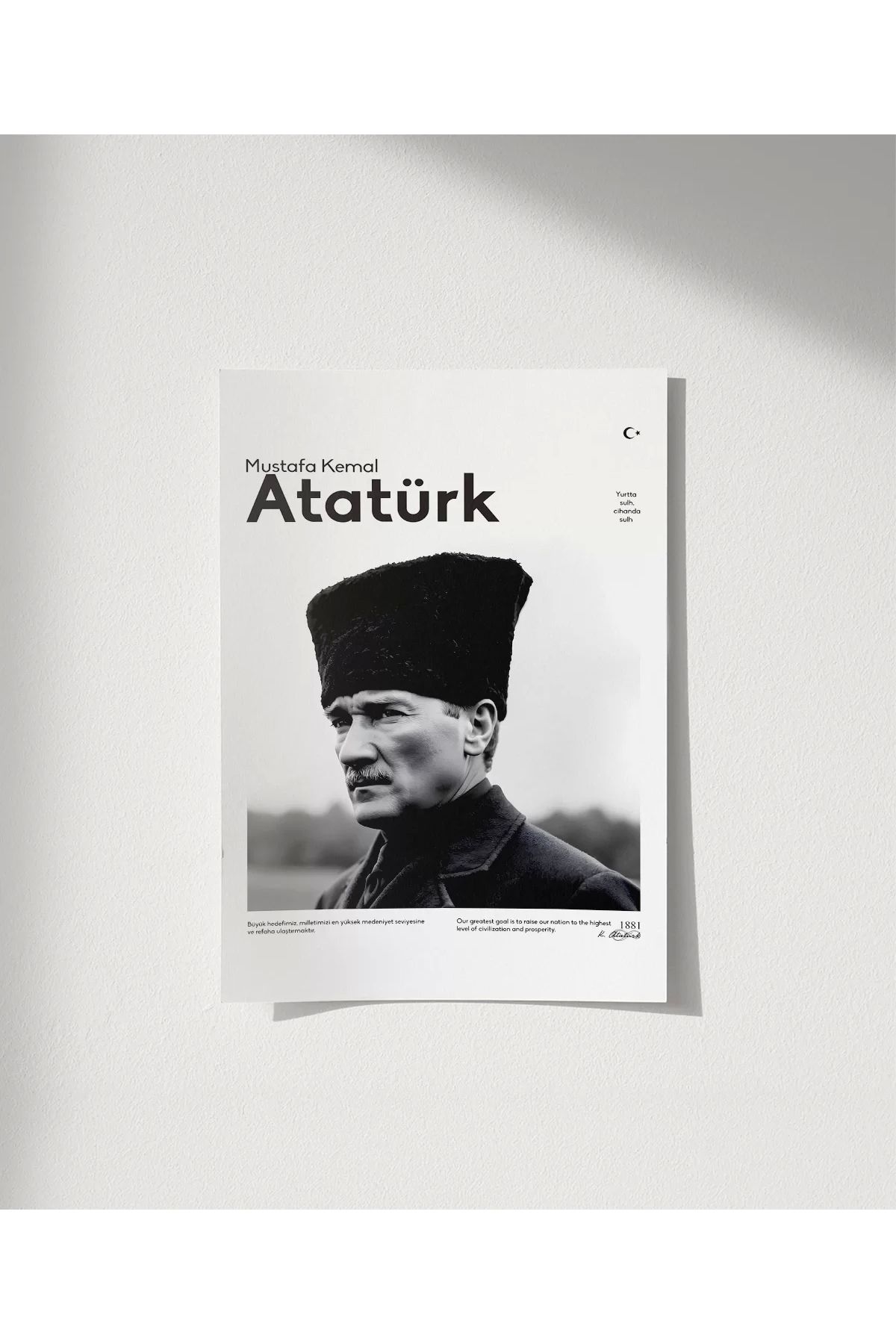 VOGLOO Çerçevesiz Poster Muasır Medeniyet Seviyesi