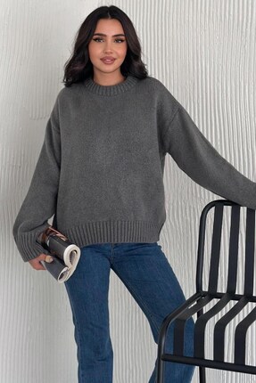 kulisgiyim Kadın Triko Bisiklet Yaka Triko Kazak