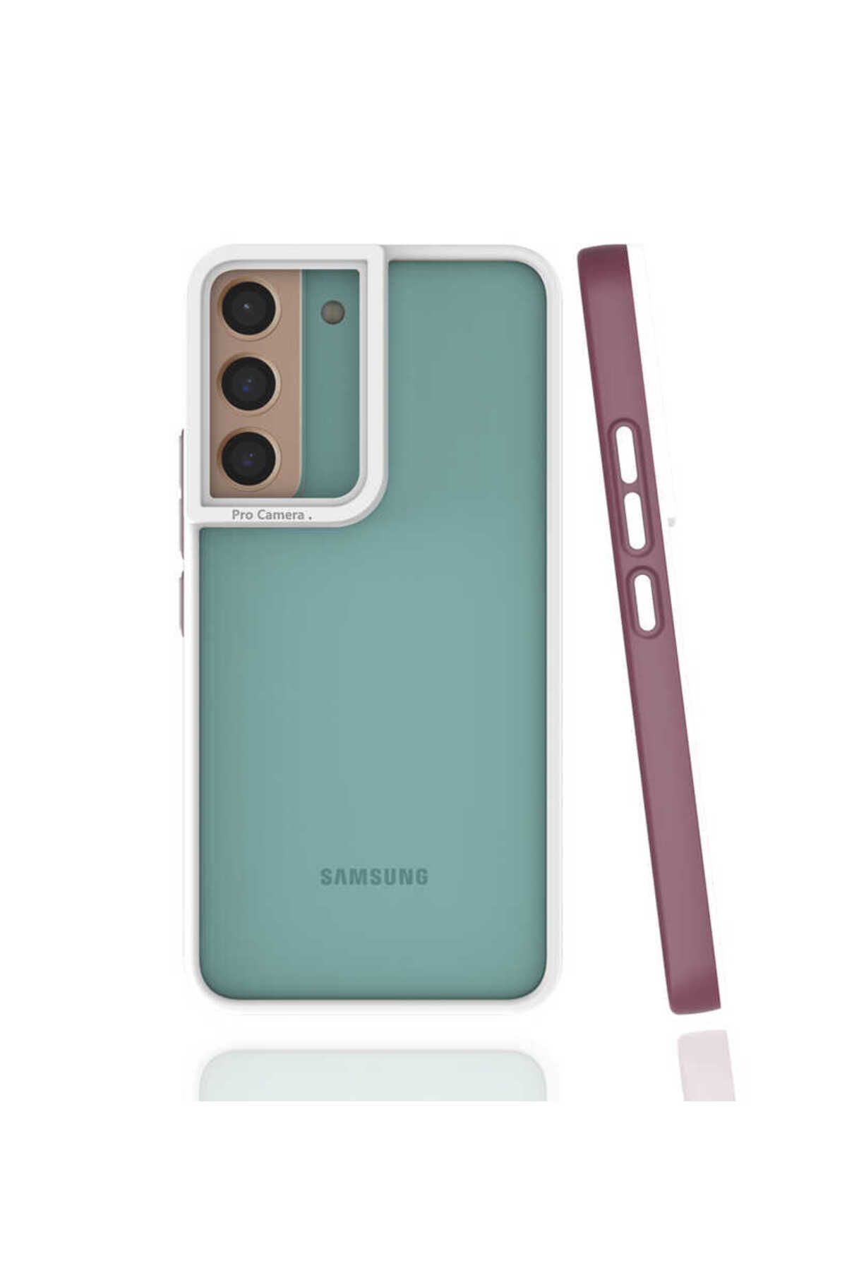 halkhouse Samsung Galaxy S22 Plus Kılıf Kamera Korumalı Renkli Çerçeveli Esnek Sert Silikon Mima Kapak