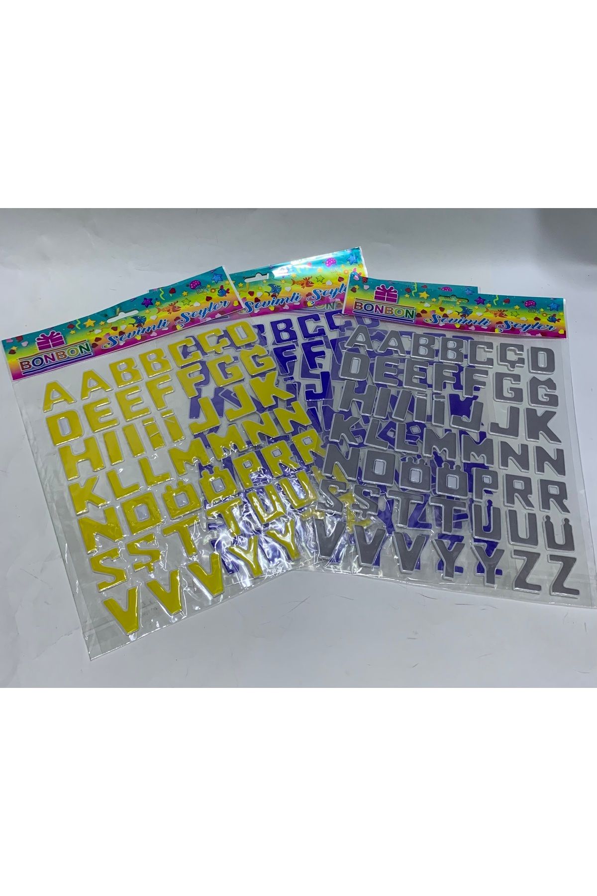 abnturk 1 Adet Alfabe Sticker Kendinden Yapışkanlı Harf Etiket Eğlenirken Öğren Alfabe