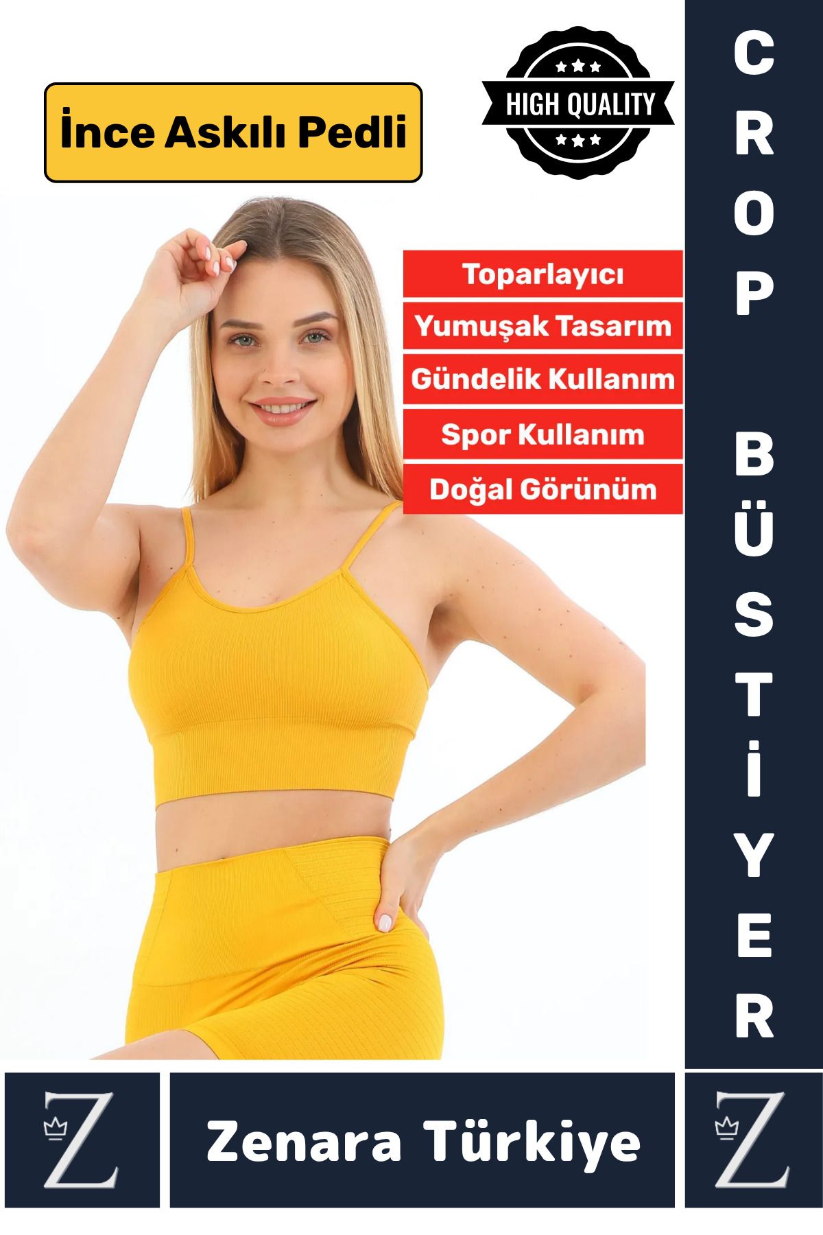 Wintoup Premium Göğüs Toparlayan Sarkma Önleyen Gündelik Spor Kullanım İnce Askı Pedli Çizgili Crop Büstiyer