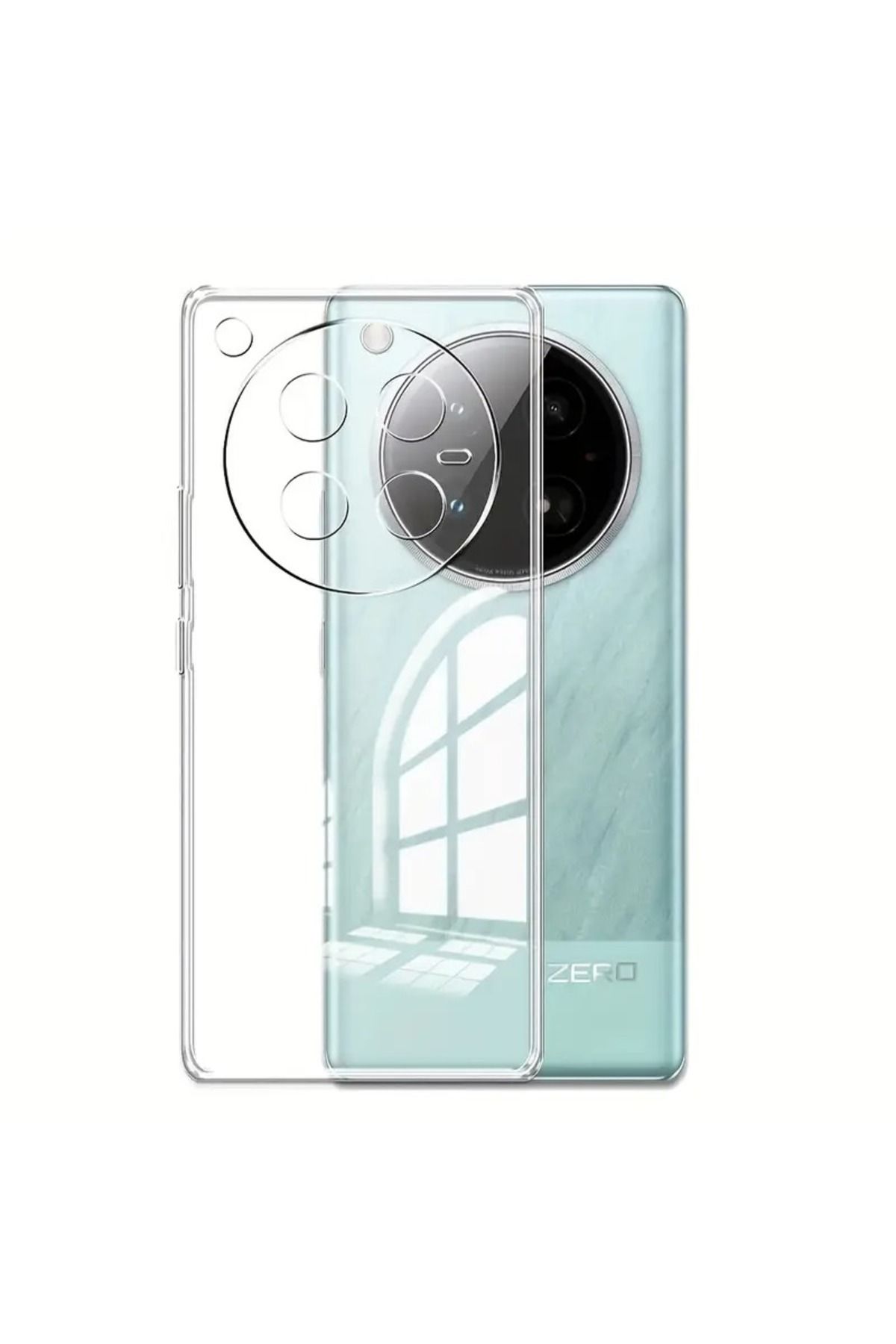 NANOSPACE Infinix Zero 40 4G İle Uyumlu Şeffaf Kamera Korumalı TPU Silikon Kılıf