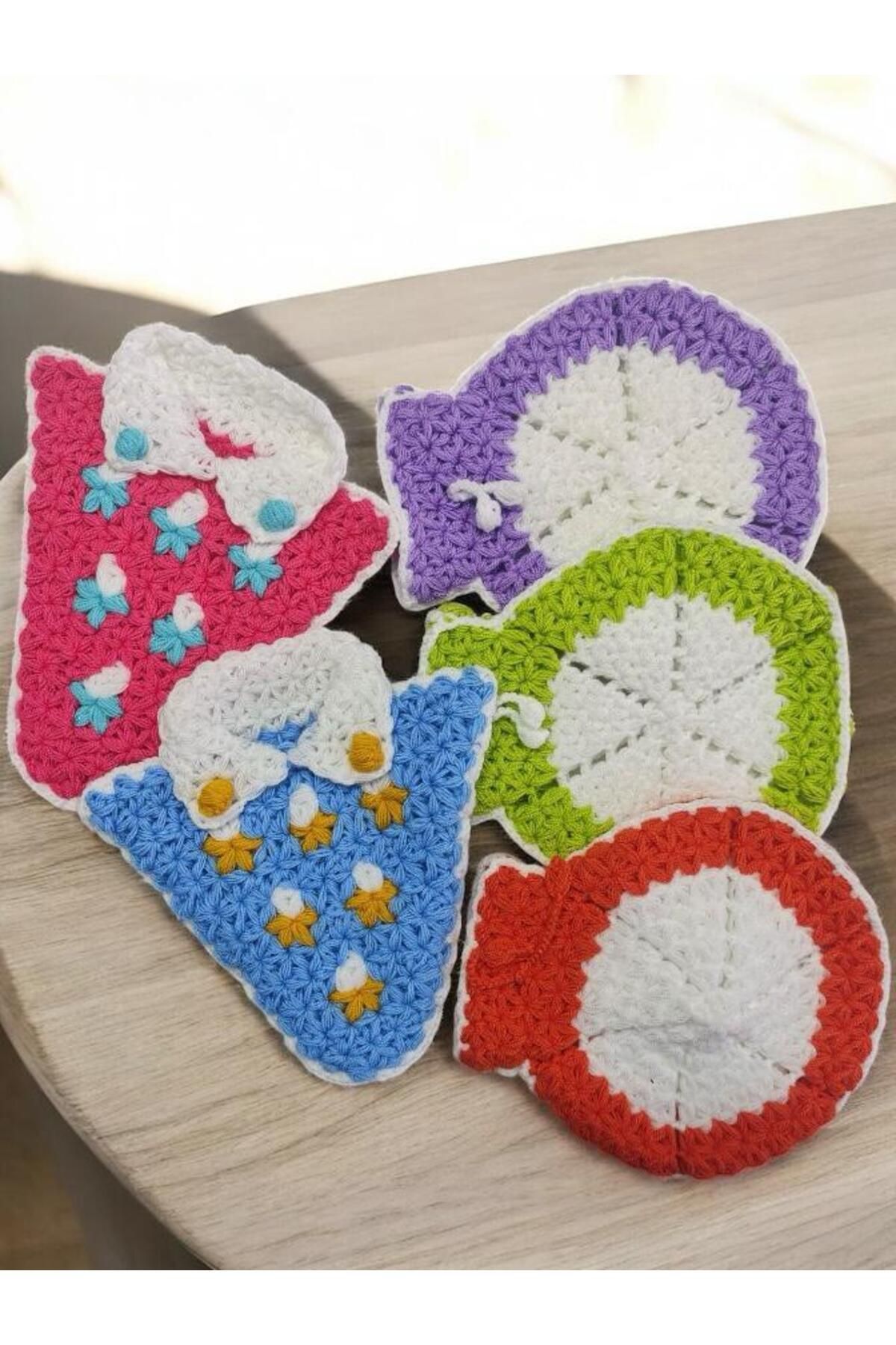 TUTUYA TEXTIL El Örgüsü 5 adet Karışık Lif Takımı Çeyizlik Günlük Lif