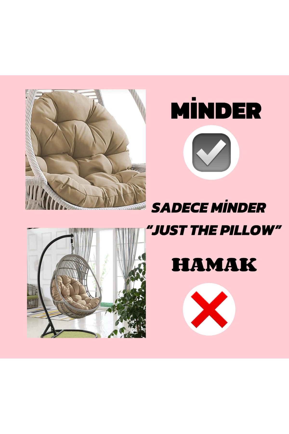 JANGEAR-Swing Hanging Basket Sitting Cushion, Egg Shaped Chair Cushions 3