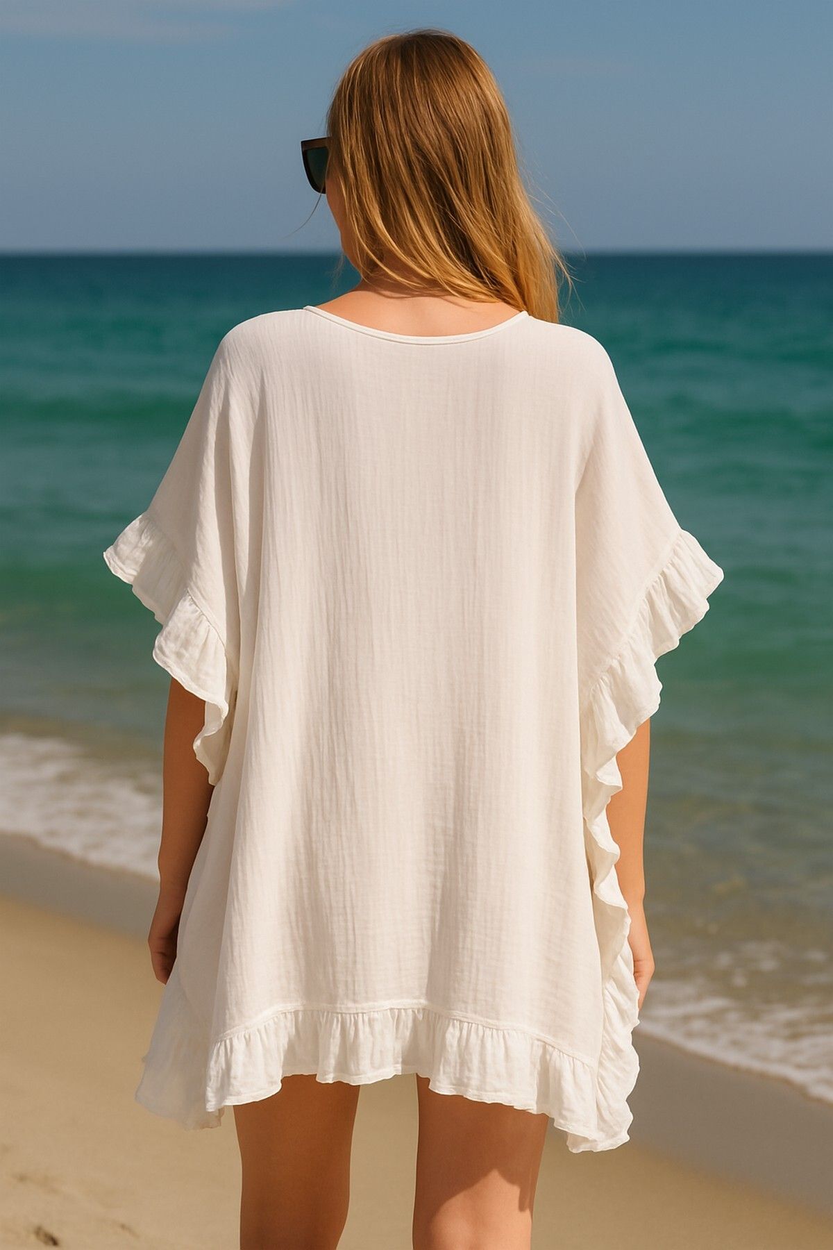 Bedinn-Γυναικείο Muslin Beach Poncho - Κομψό, άνετο και ελαφρύ σχέδιο 3