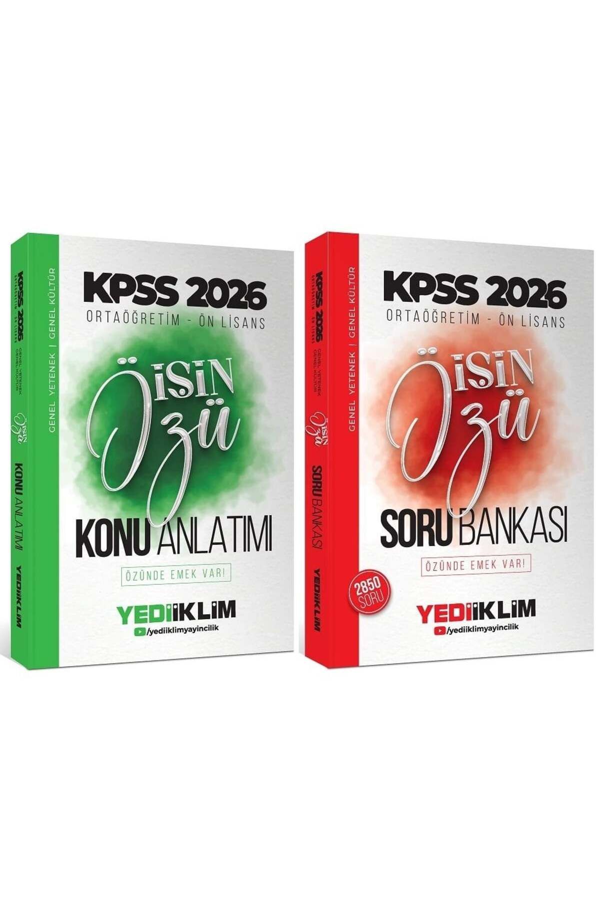 Garantör Akademi Yediiklim 2026 Baskı KPSS Lise Ortaöğretim Ön Lisans İşin Özü Konu+Soru 2li Set