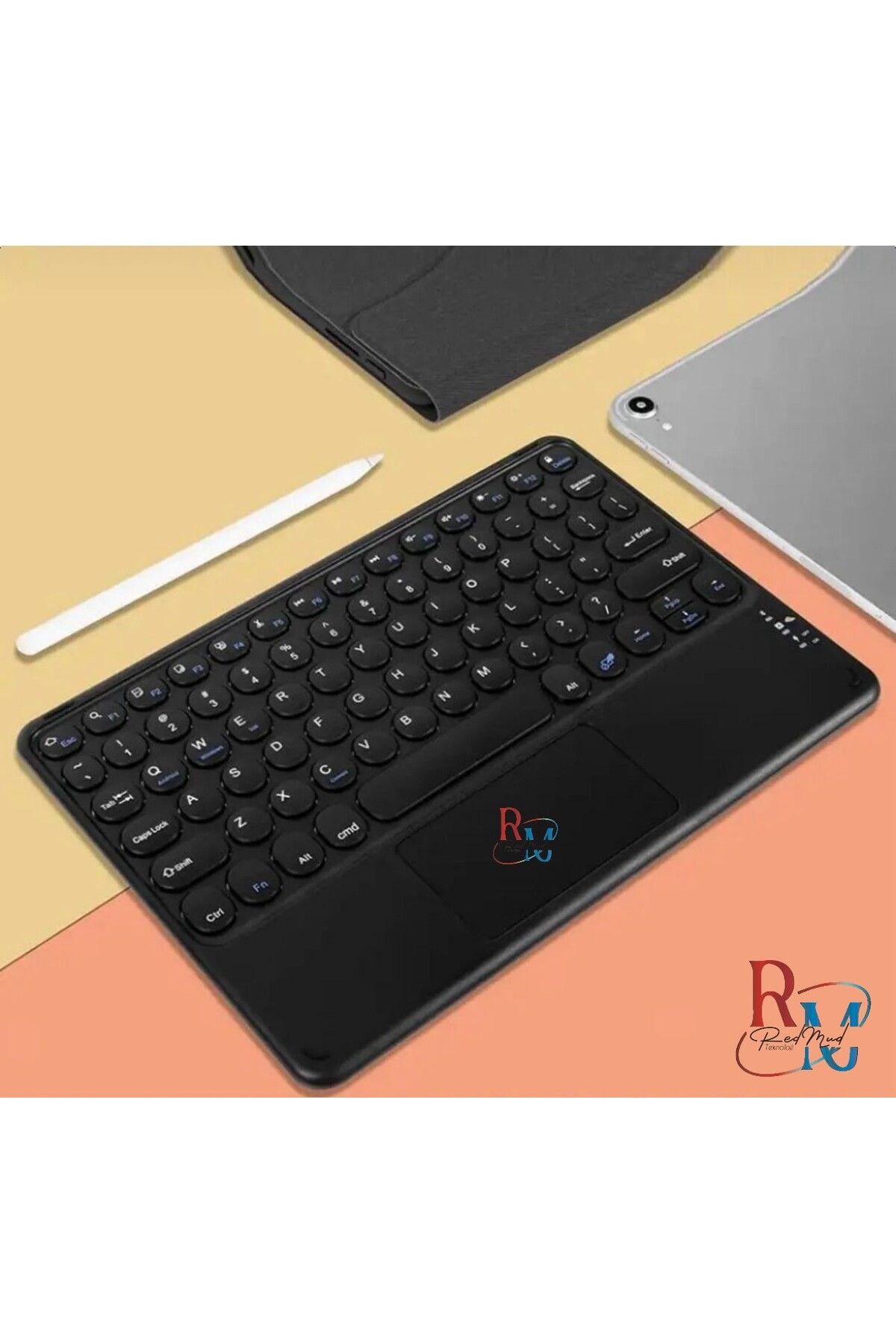 redmud teknoloji Tüm Cihazlarla (Apple-Samsung-Huawei-Xiaomi-Honor) Uyumlu Touchpadli Bluetooth Klavye
