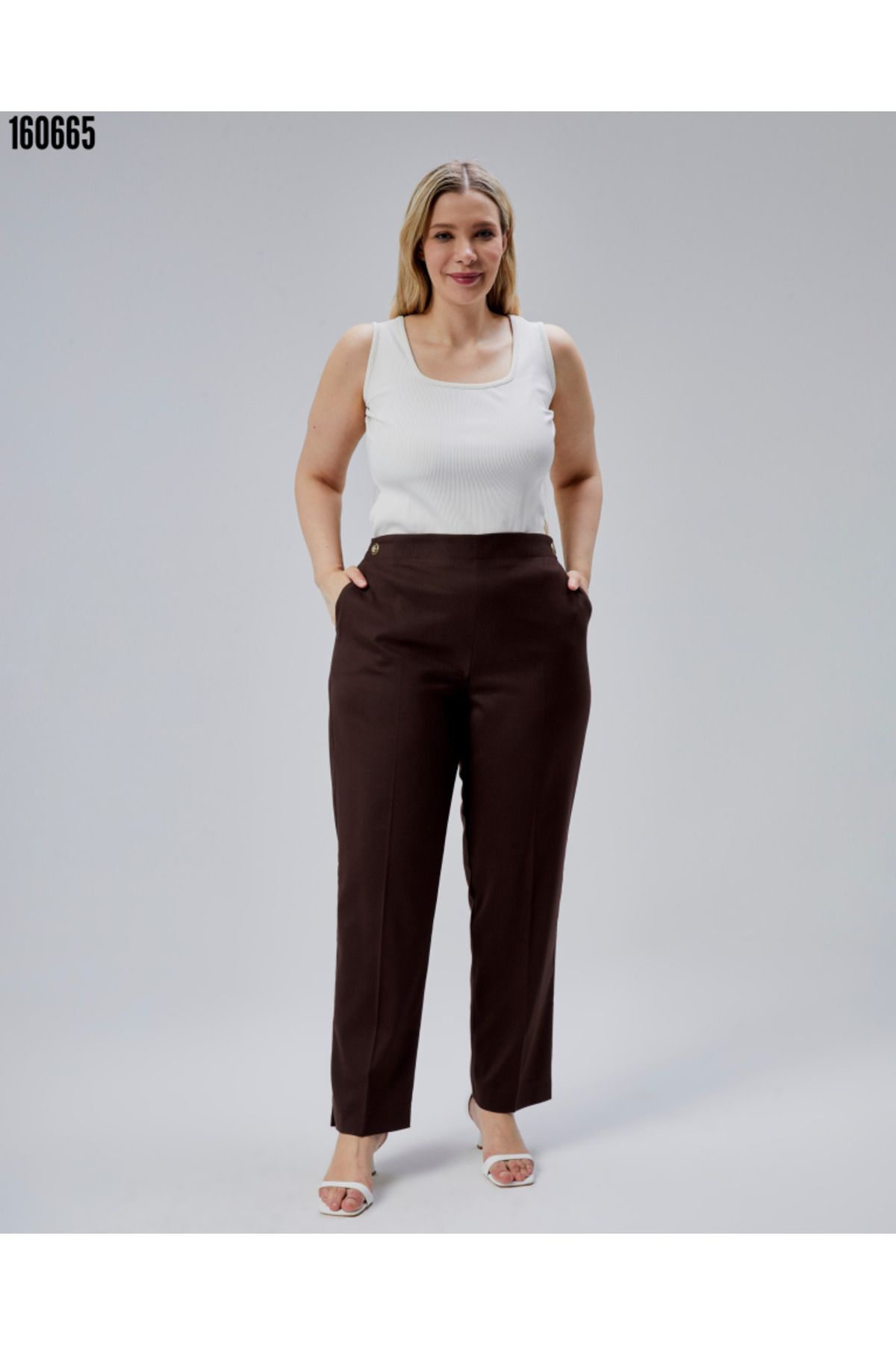 BZ Boutique Beli Lastikli Büyük Beden Pantolon 160665