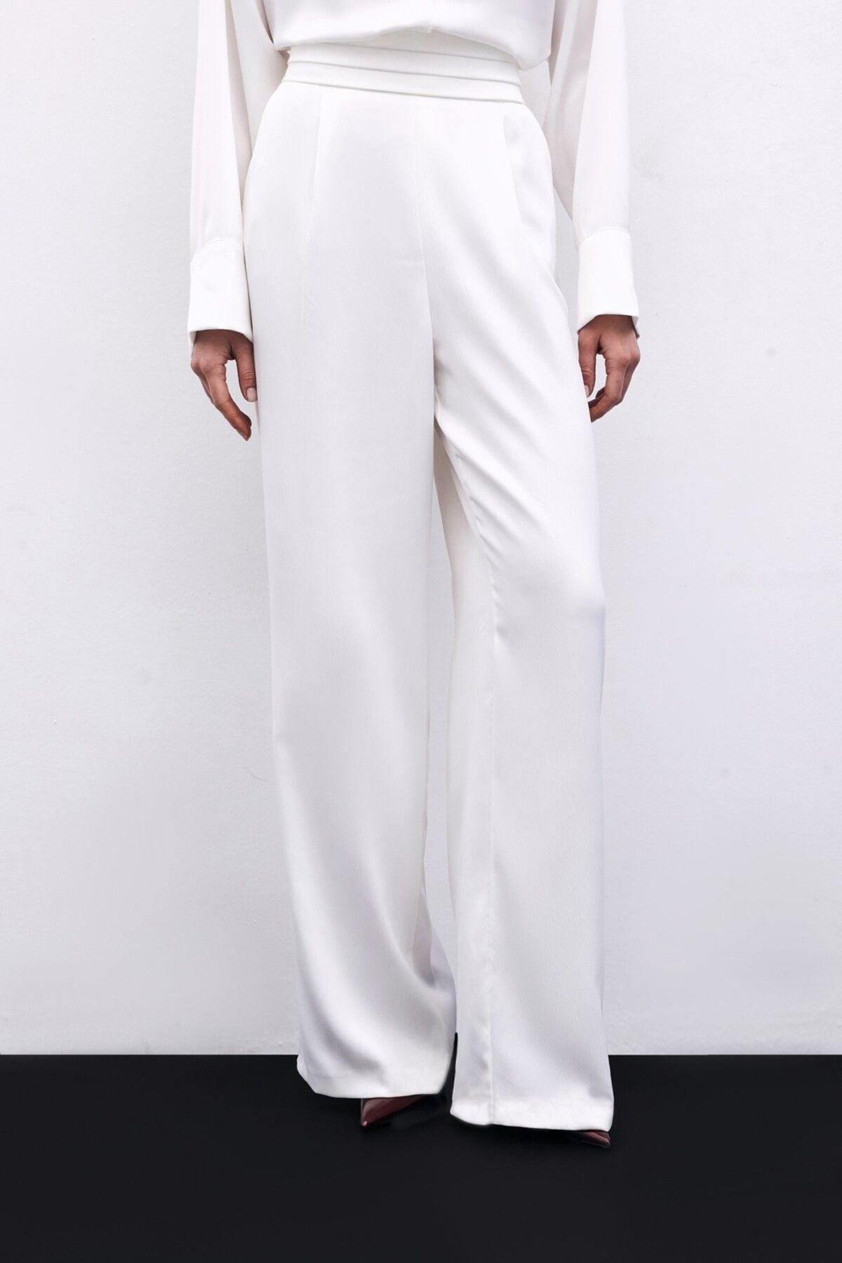 olina boutique Cepli Salaş Saten Pantolon