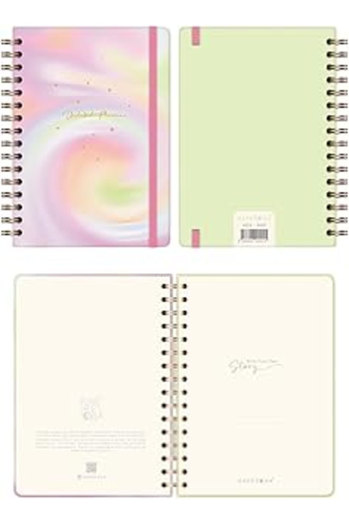 Roses Store Paperora A5 Spiralli Süresiz Renkli Planlayıcı Ajanda Motivasyon Sayfalı Soyut
