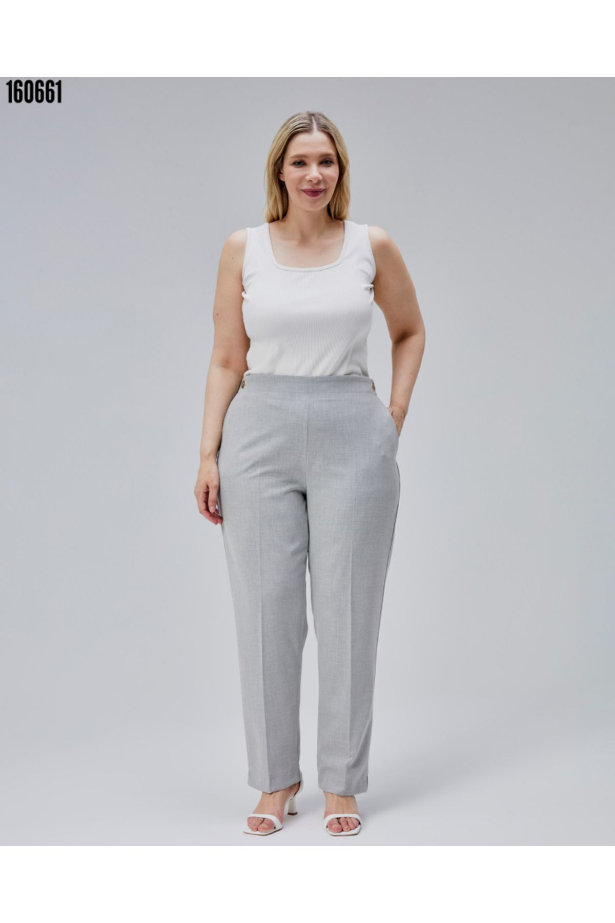 BZ Boutique Beli Lastikli Büyük Beden Pantolon 160665
