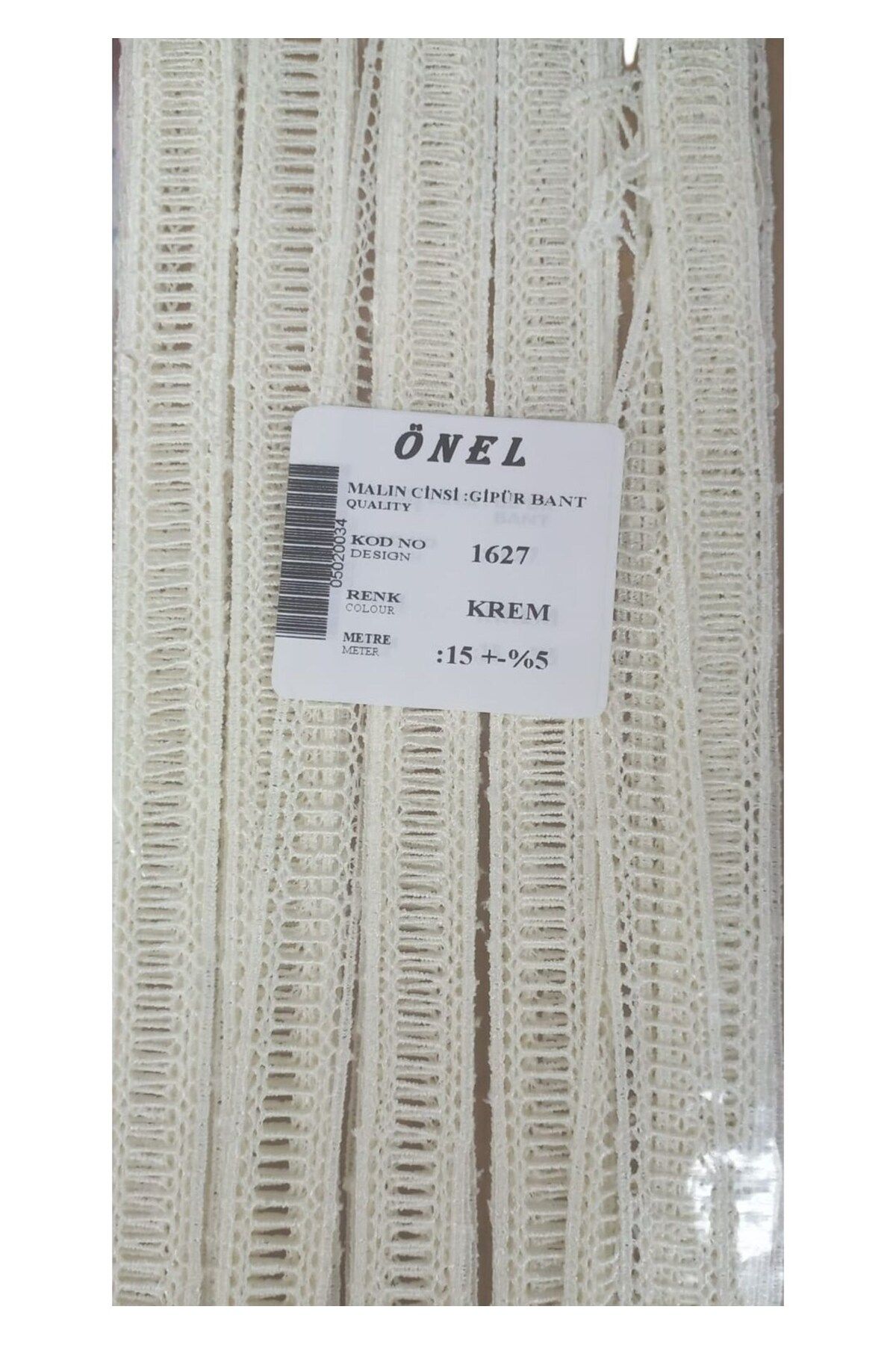 Modafiks Dantel Polyester Güpür Bant Krem 15 Metre En 3 cm ON-1627-KR