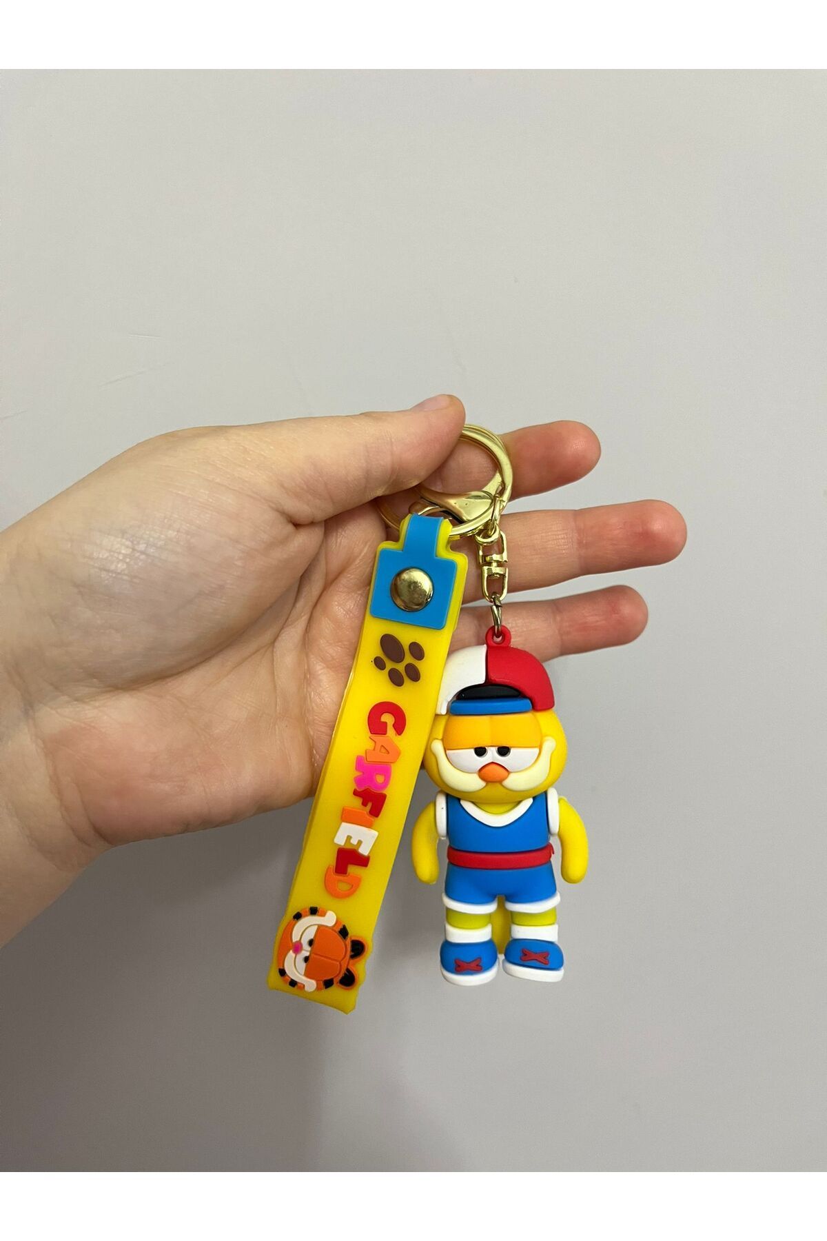 mihi hediyelik Garfield Sevimli Anahtarlık, çanta süsü,3D,Lüx,silikon