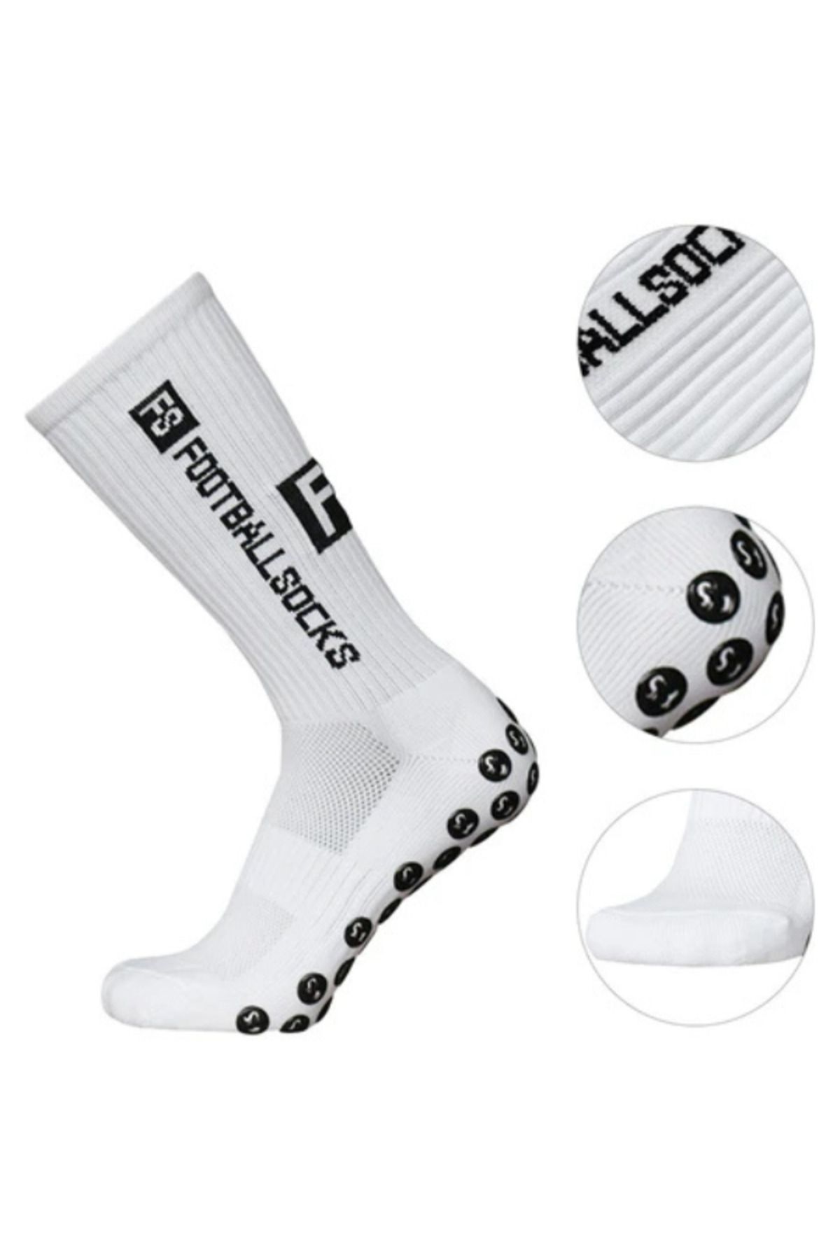 Shuttle Park Özel Unisex Beyaz Anti Slip Kaymaz Silikon Havlu Taban Dikişsiz Maç Pro Sporcu Çorabı