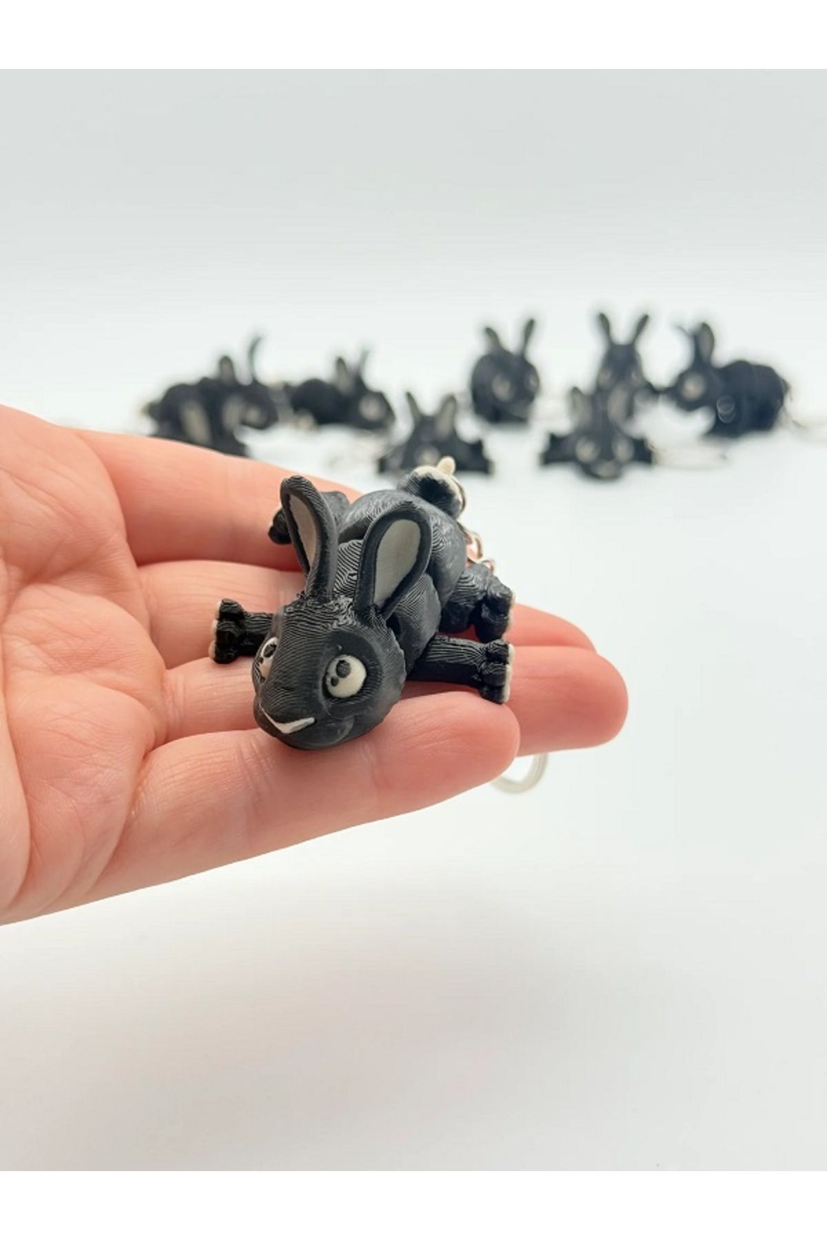 moonparacord 3 D Şirin Hareketli Tavşan Anahtarlık