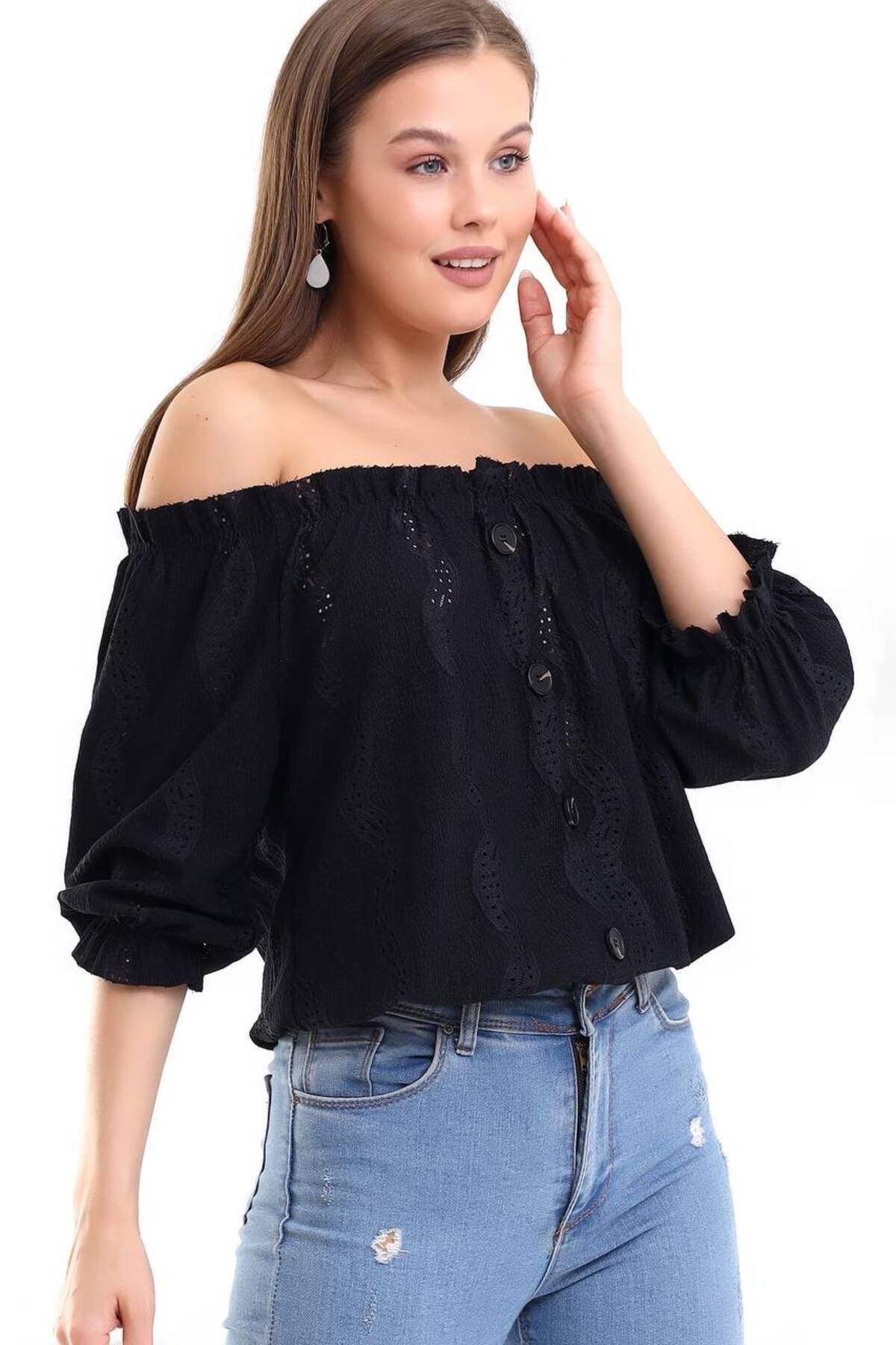 Stilmodas Buluz güpürlü düğmeli