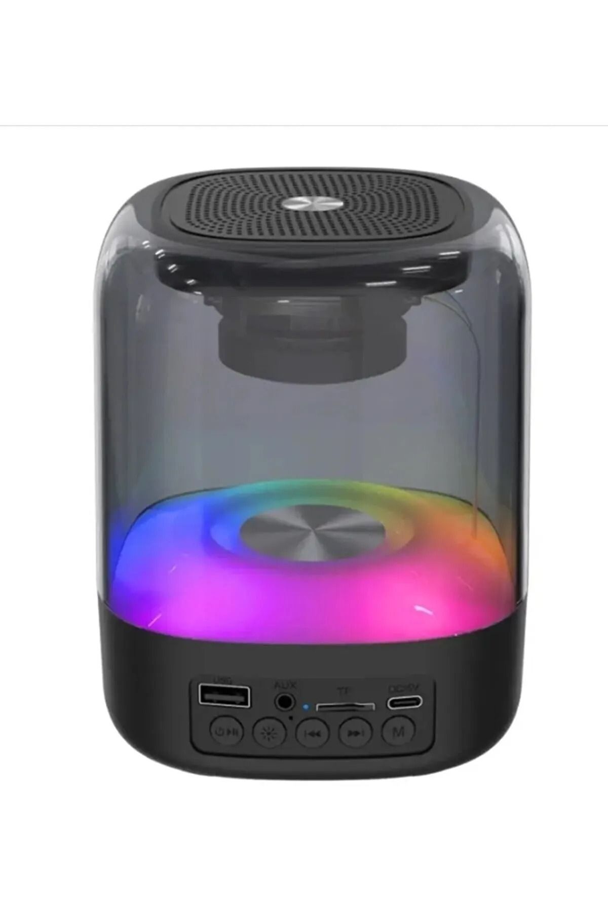EN SİGA Şarjlı Taşınabilir Rgb Bluetooth Hoparlör 8 Mod Işık Efektli BT/TF/AUX/USB/FM/