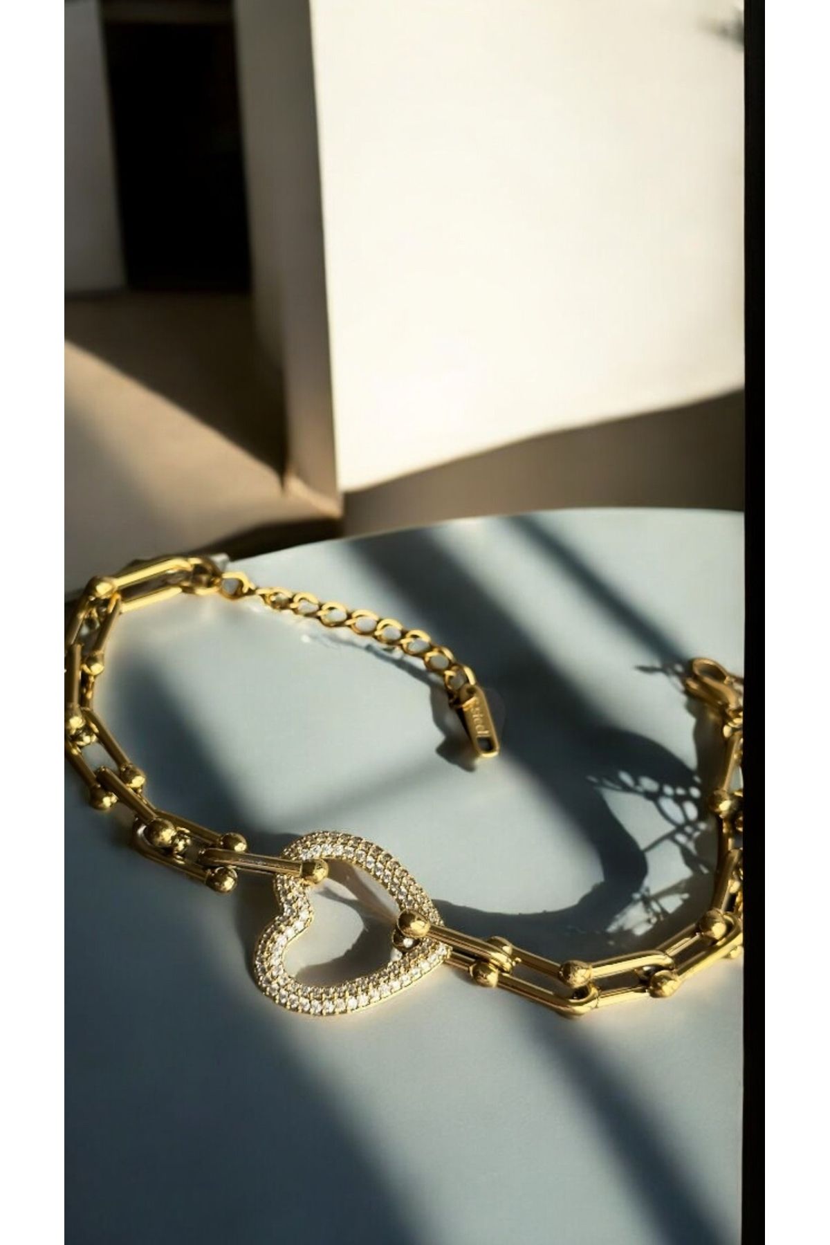 İNN JEWELLERY Çelik Bileklik Kararmaz Antialerjik Kalp Figürlü (2 Yıl İthalatçı Garantili)