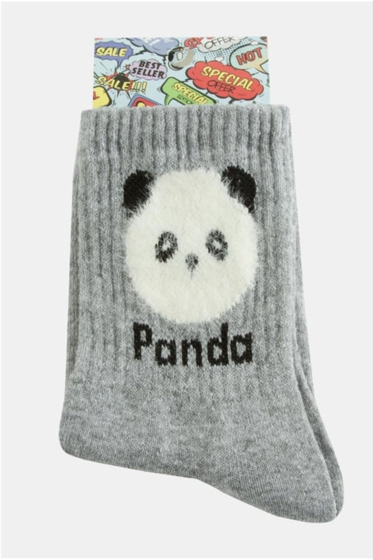herseybizde2535 Panda gri kolej corap