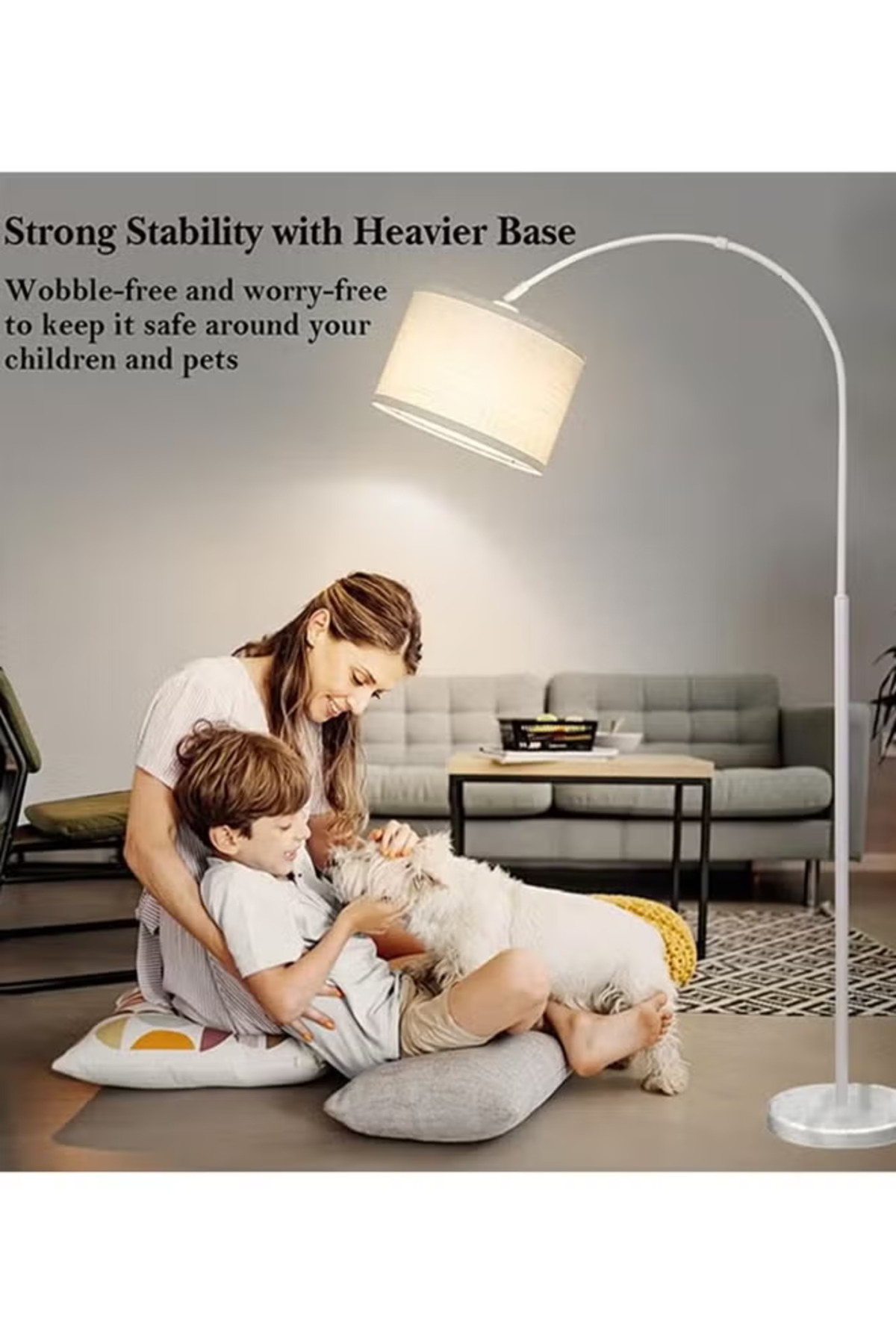 مصباح أرضي عمودي بسيط من دومويك نورديك، يحمي العين، مزود بإضاءة ثلاثية الألوان بقوة 12 واط