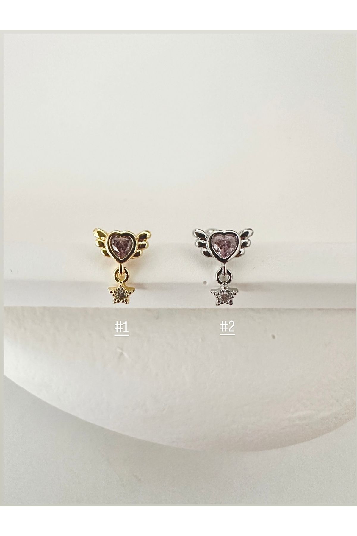 My Bellas Jewels Cerrahi Çelik Pembe Zirkon Taşlı Piercing Küpe, Helix, Tragus, Flat, Lobe Uyumlu (1 Adet)
