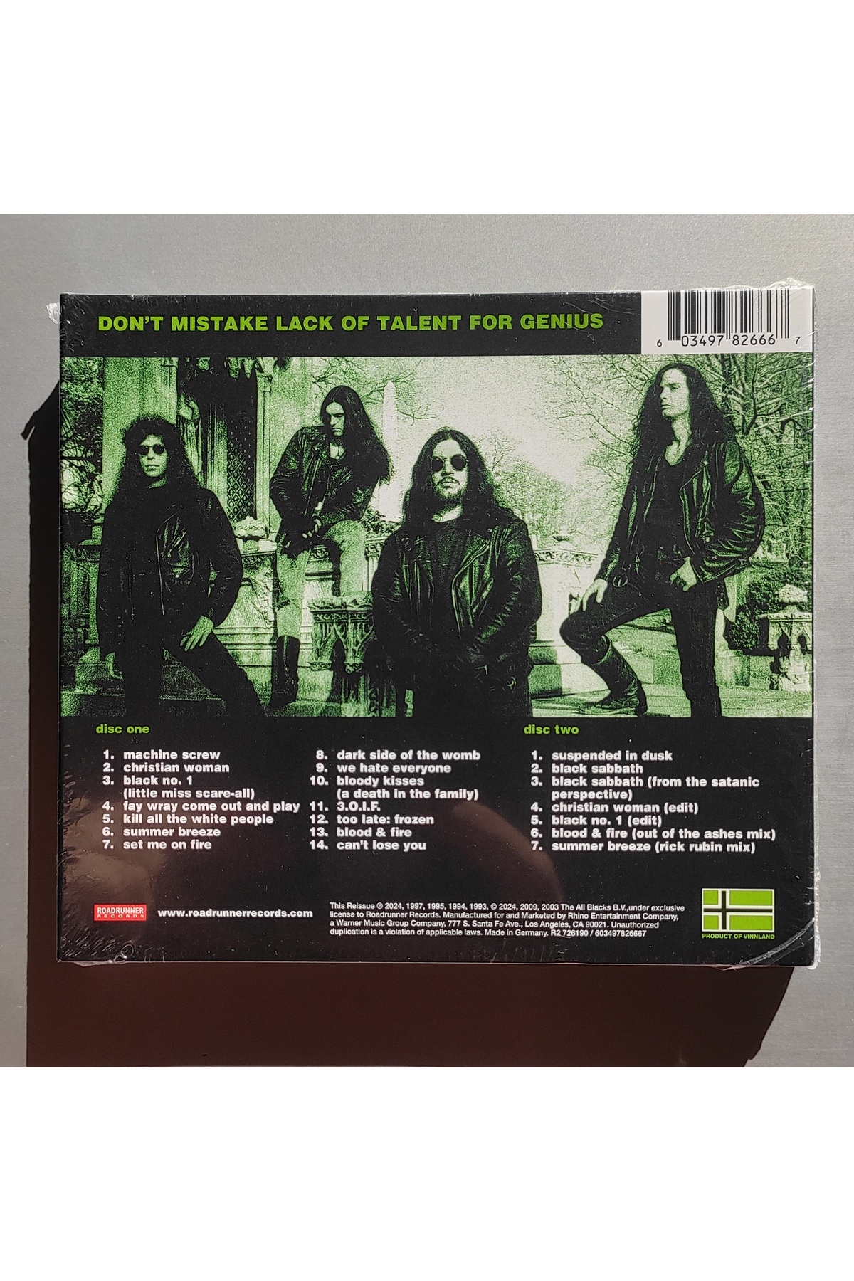 ROADRUNNER RECORDS Type O Negative - Bloody Kisses CD (2 CD