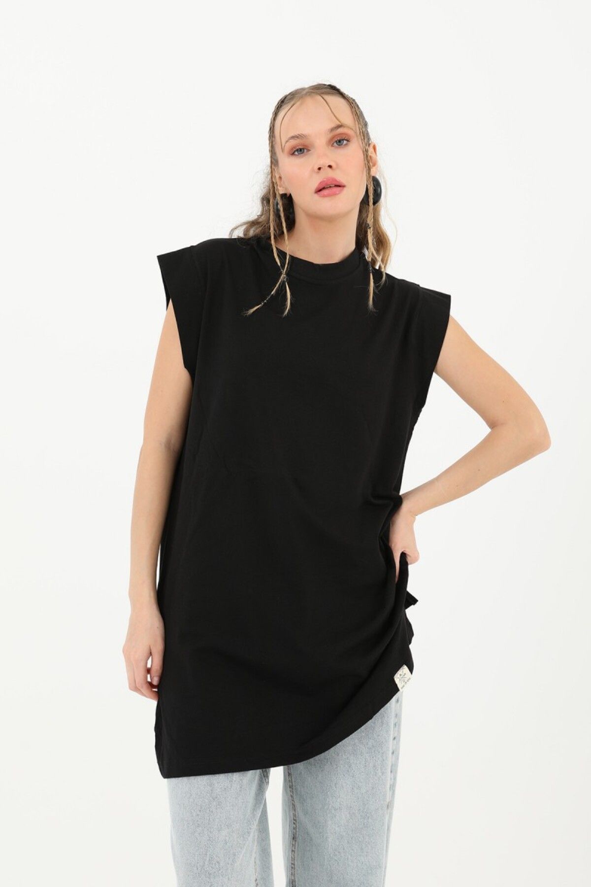 Puane Kadın Basic Kolsuz T-shirt - 30725TUN