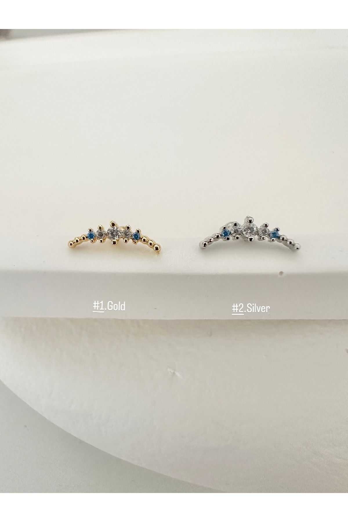 My Bellas Jewels Cerrahi Çelik Piercing Küpe, Helix, Tragus, Flat, Lobe Uyumlu (1 Adet)