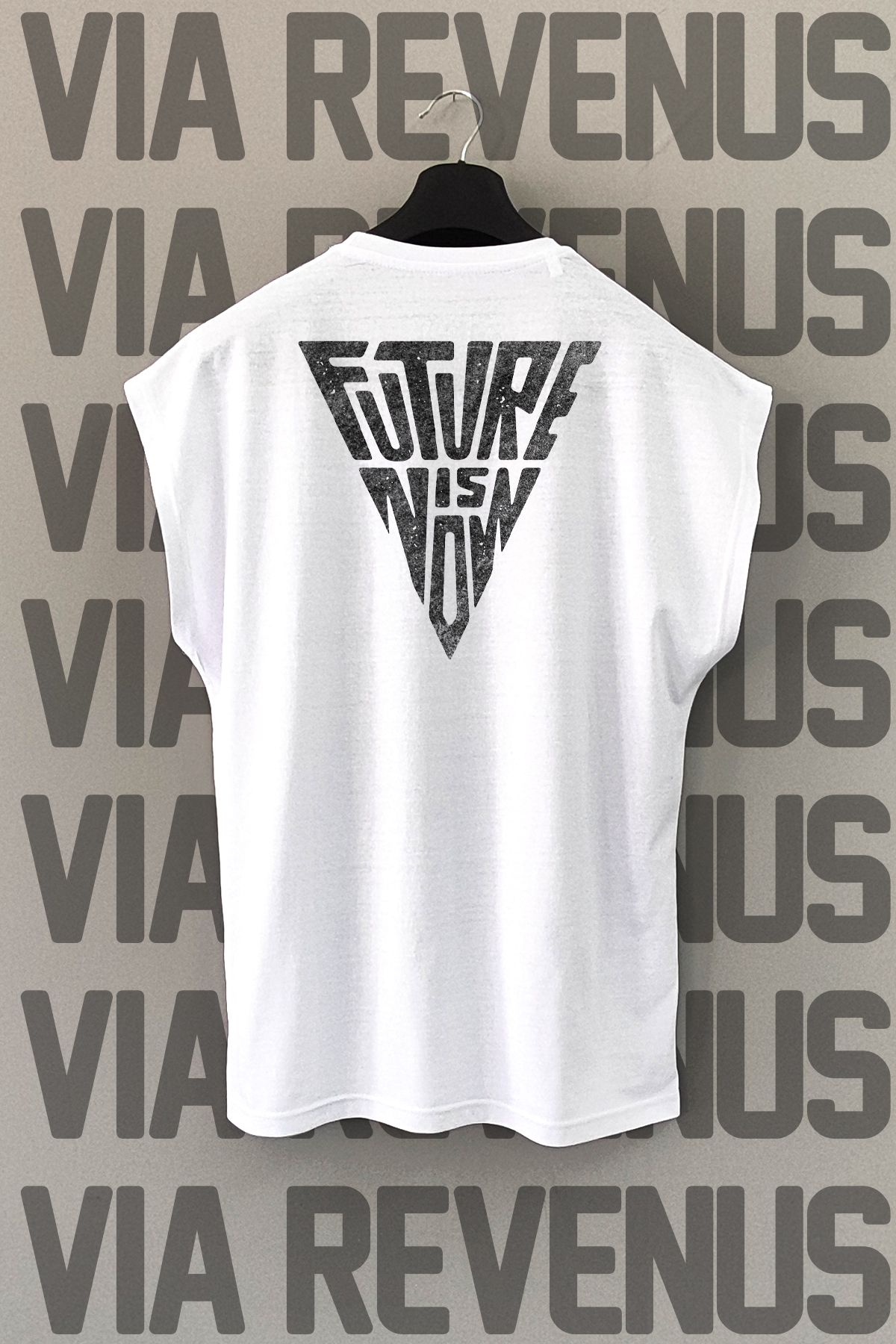 Vordevia Future is Now Sırt Baskılı Sıfır Kollu Bisiklet Yaka Spor Tshirt