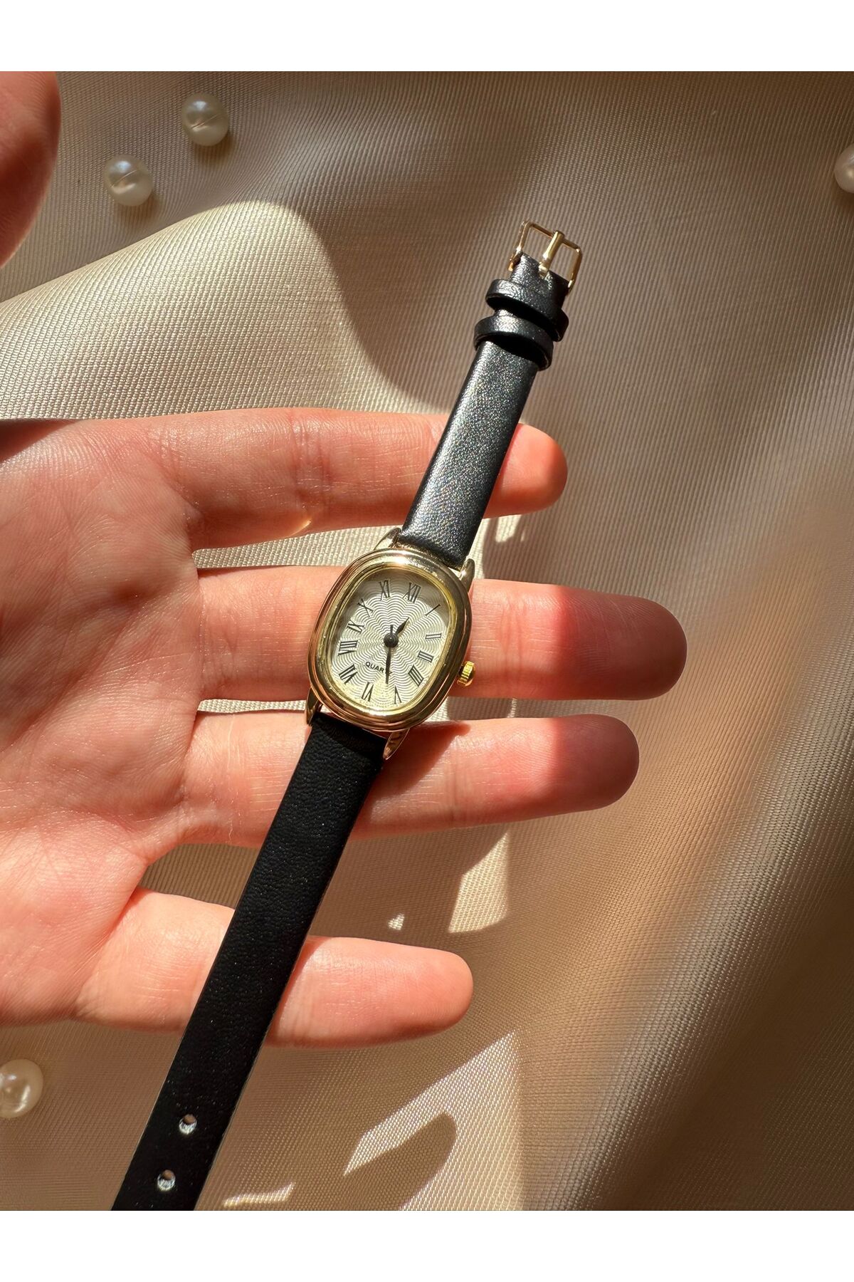 rubsey Öztel Vintage Minimalist Deri Kordon Vintage Kadın Kol Saati görsel 2