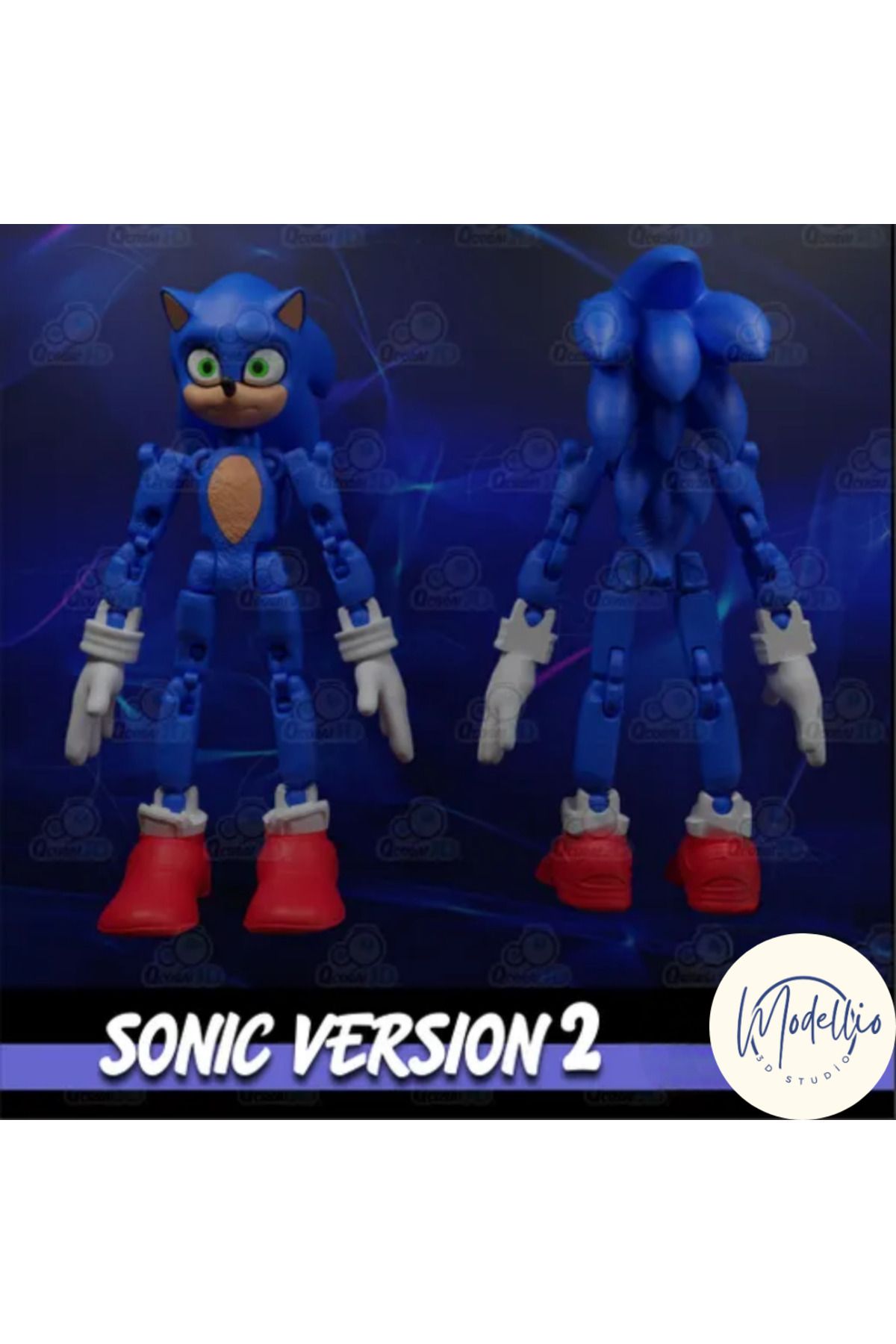 Modellio3D Sonic Hareketli Figürü