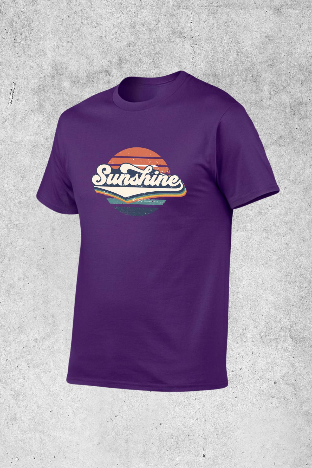 MOLICO BASİC unisex sıfır yaka kısa kollu SUNSHİNE baskılı tshirt