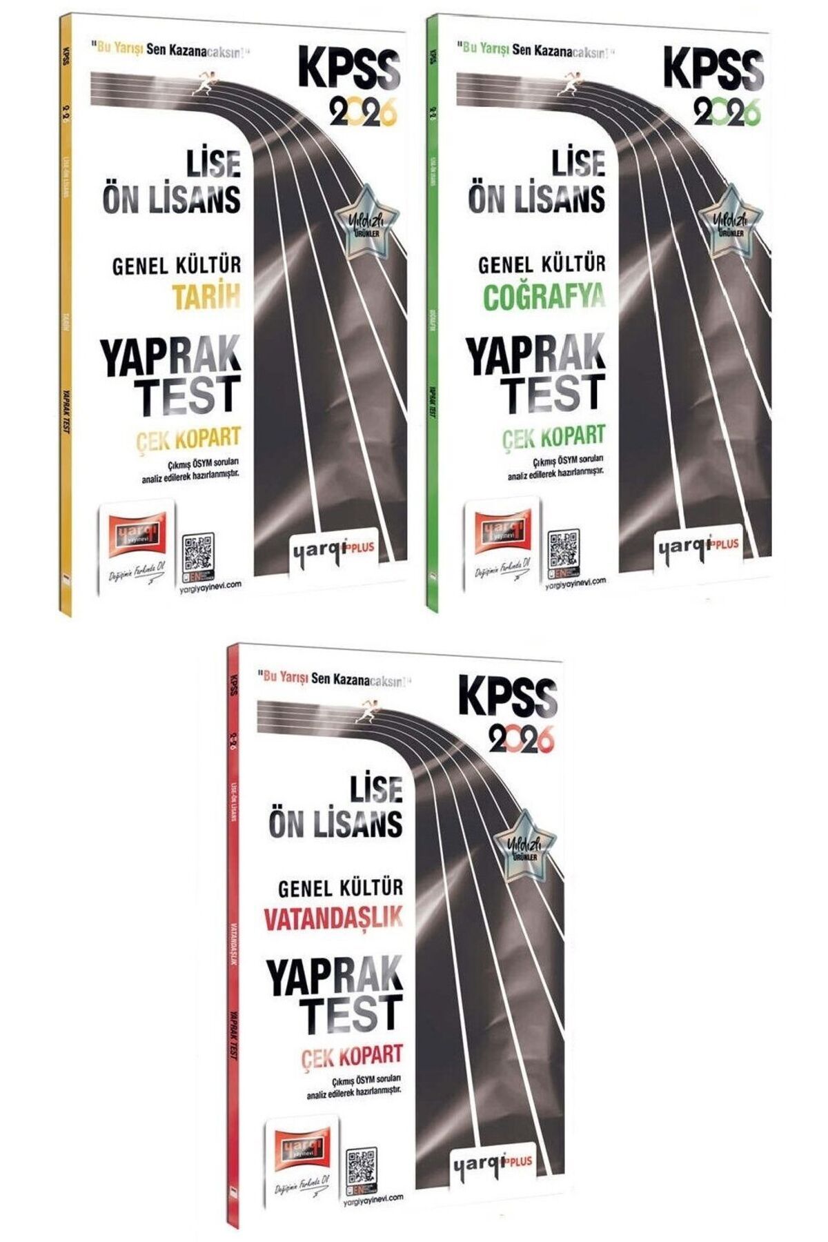 Yargı Yayınları Yargı KPSS Lise Ön Lisans Tarih + Coğrafya + Vatandaşlık Yaprak Test 3 lü Set Yargı Yayınları