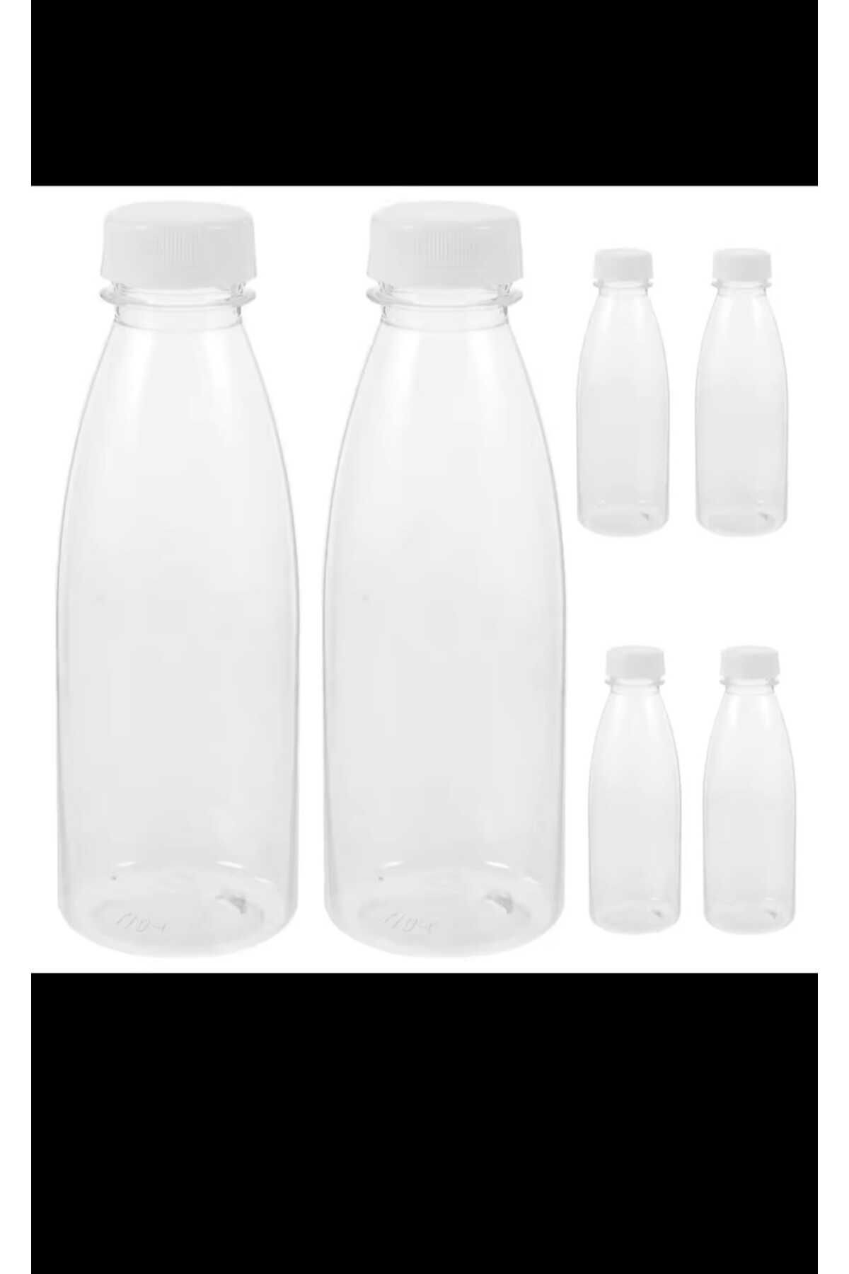 YENİ KOÇ PLASTİK 6 Adet 500ml Detox Meyve Suları Smoothie'ler Diyet Sporcu Içeceği Süt Pet Şişesi Kilitli Kapak(ŞİŞE)