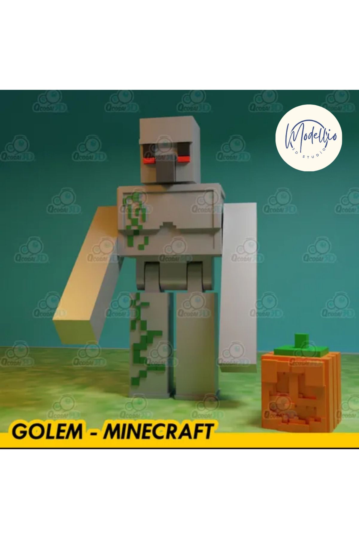 Modellio3D Minevraf Demir golem 3Dbaskı 15cm